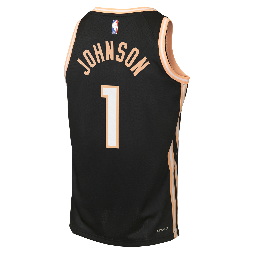 Jalen Johnson Atlanta Hawks 2025/26 City Edition Swingman Jersey - Black - Youth