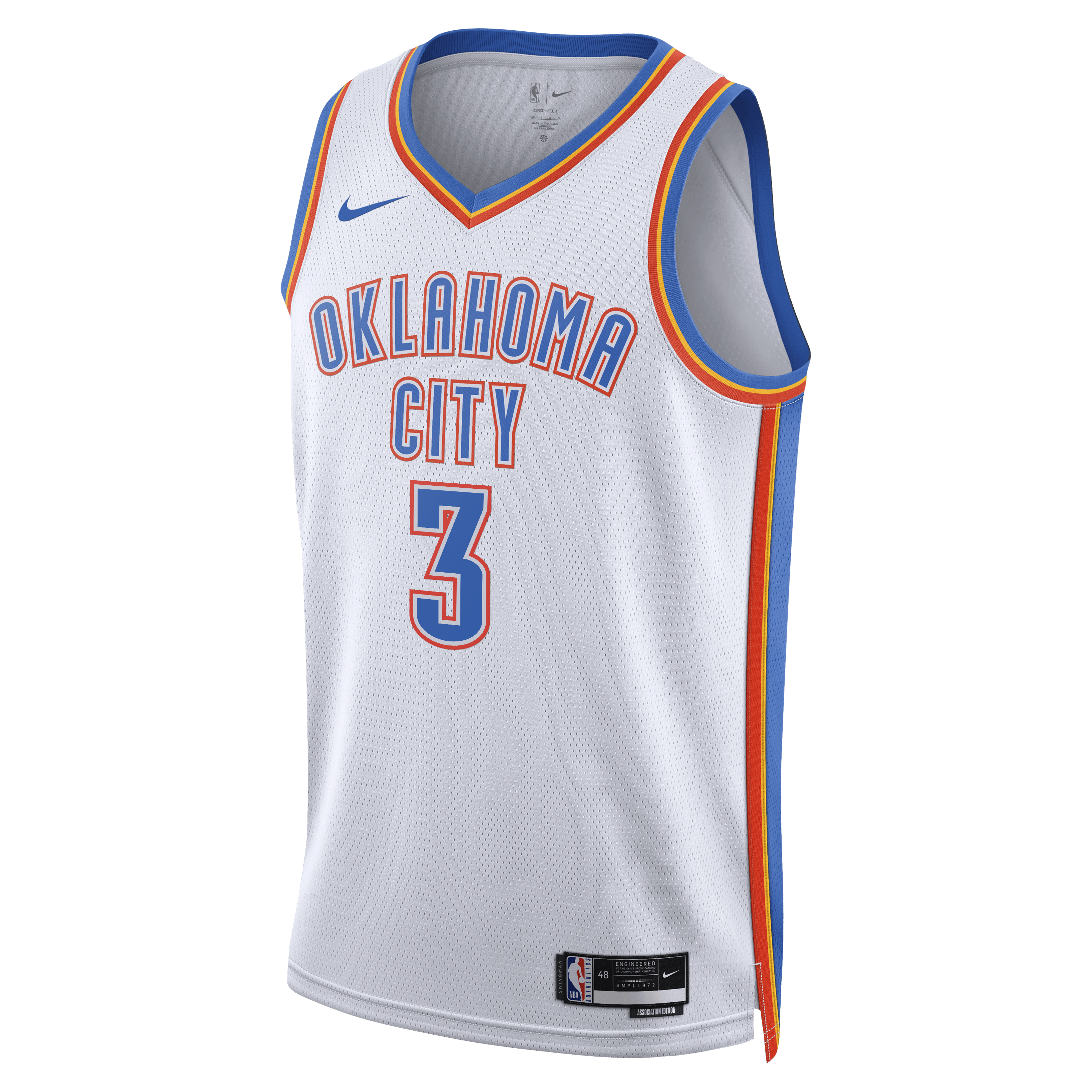 Jared McCain Oklahoma City Thunder Association Edition Swingman Jersey - White - Unisex