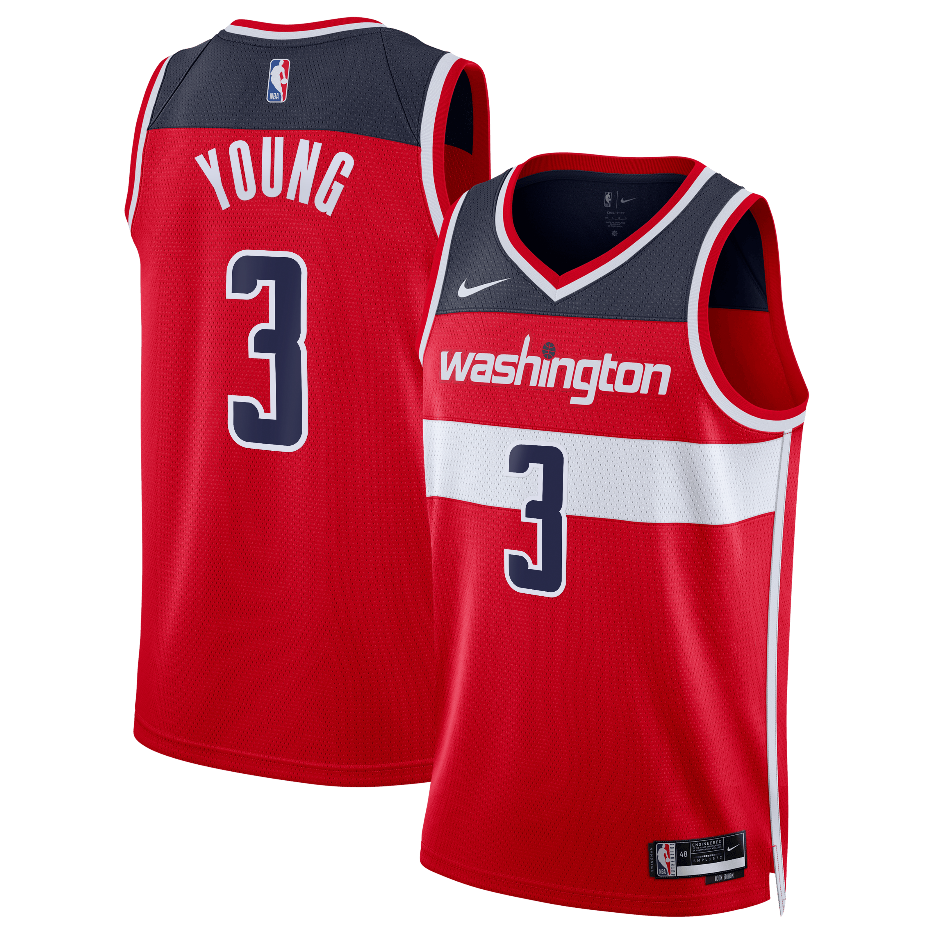 Trae Young Washington Wizards Icon Edition Swingman Jersey - Red - Unisex