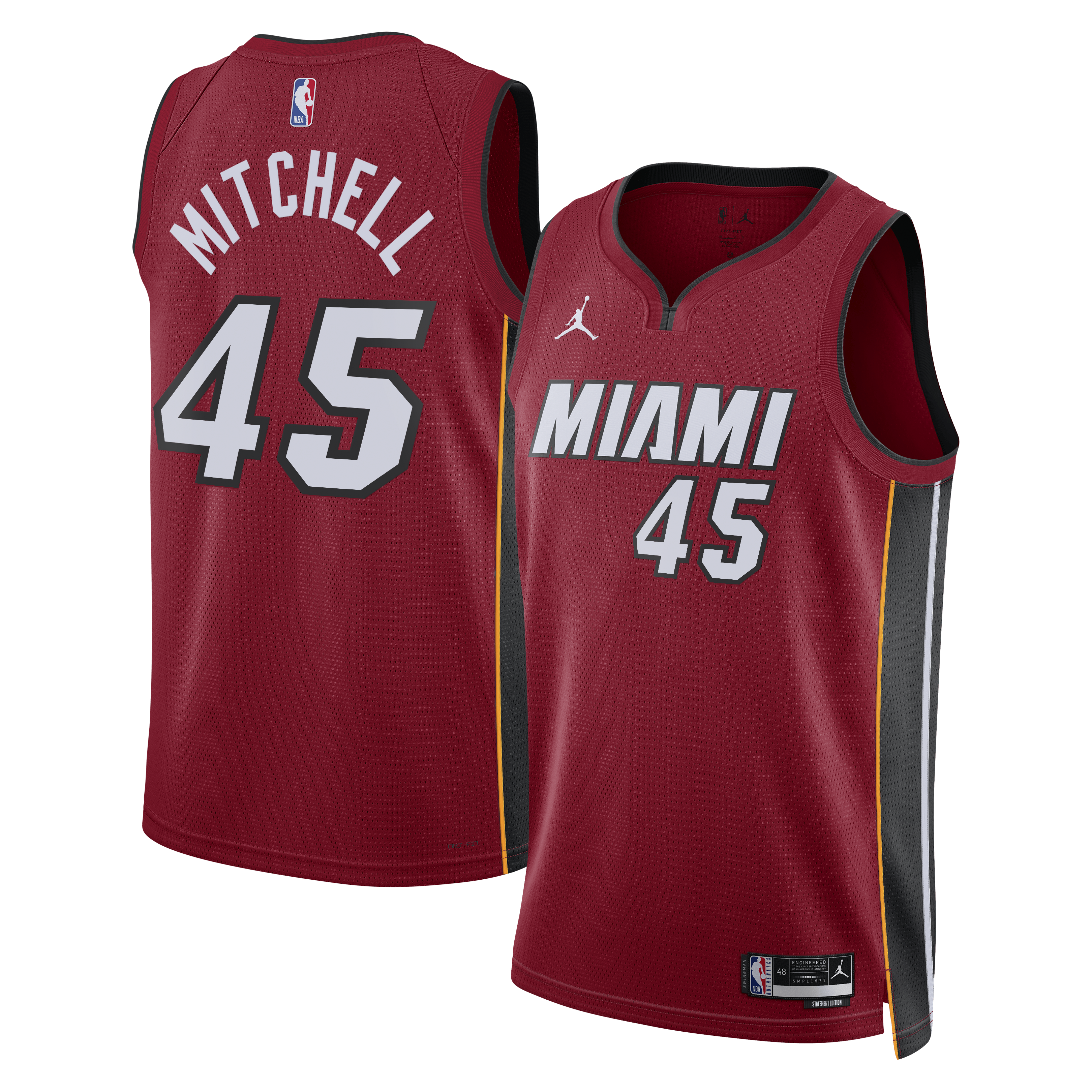 Davion Mitchell Miami Heat Statement Edition Swingman Jersey - Red - Unisex