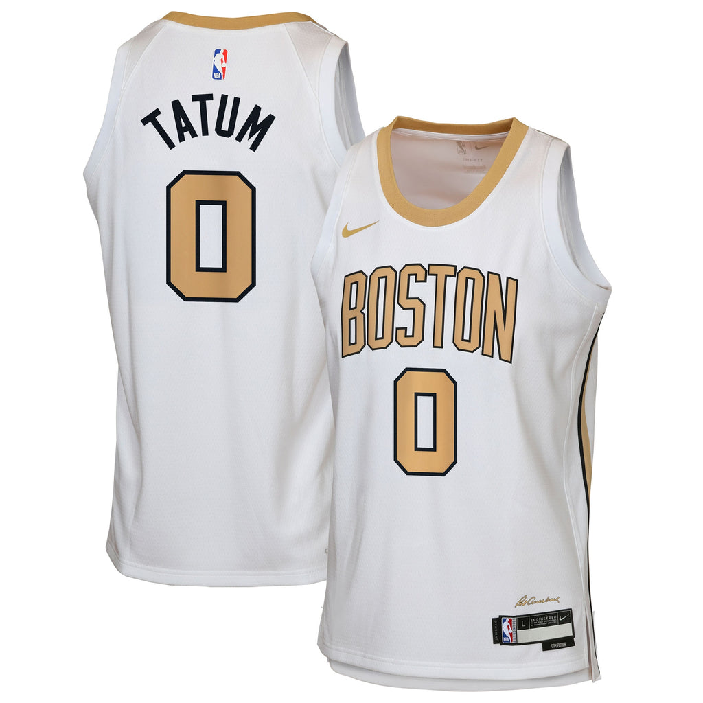 Jayson Tatum Boston Celtics 2025/26 City Edition Swingman Jersey - White - Youth