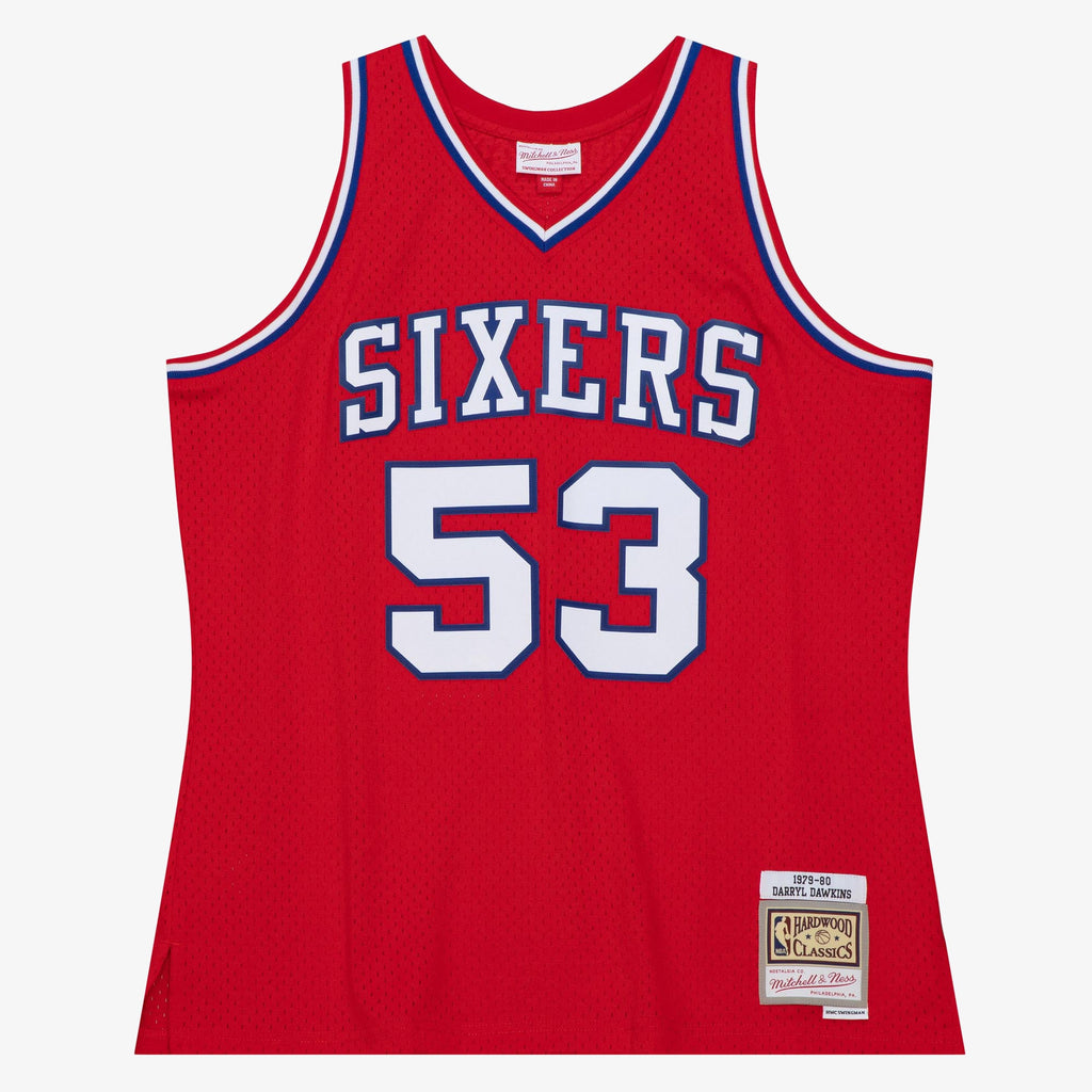 Darryl Dawkins Philadelphia 76ers 1979 Dark Authentic Jersey - University Red