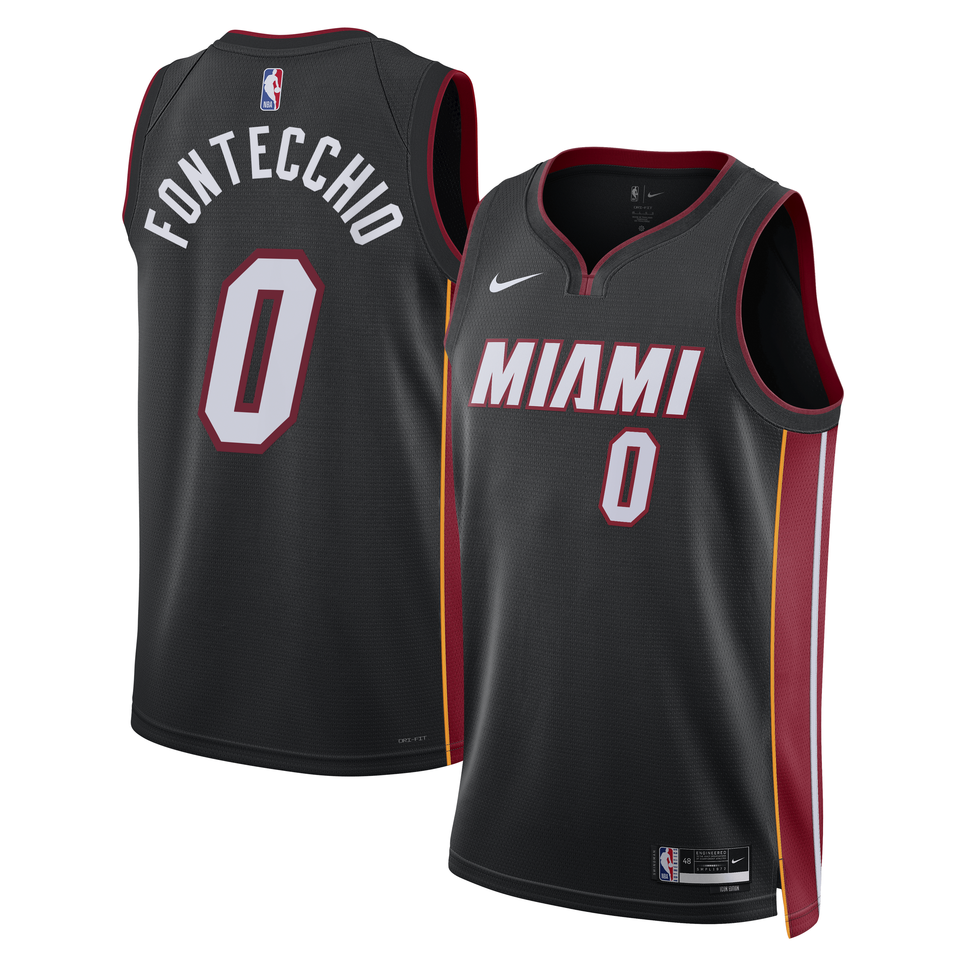Simone Fontecchio Miami Heat Icon Edition Swingman Jersey - Black - Unisex