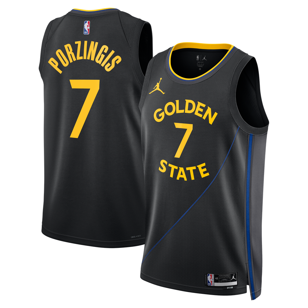 Kristaps Porziņģis Golden State Warriors 2024/25 Statement Edition Swingman Jersey - Black - Unisex