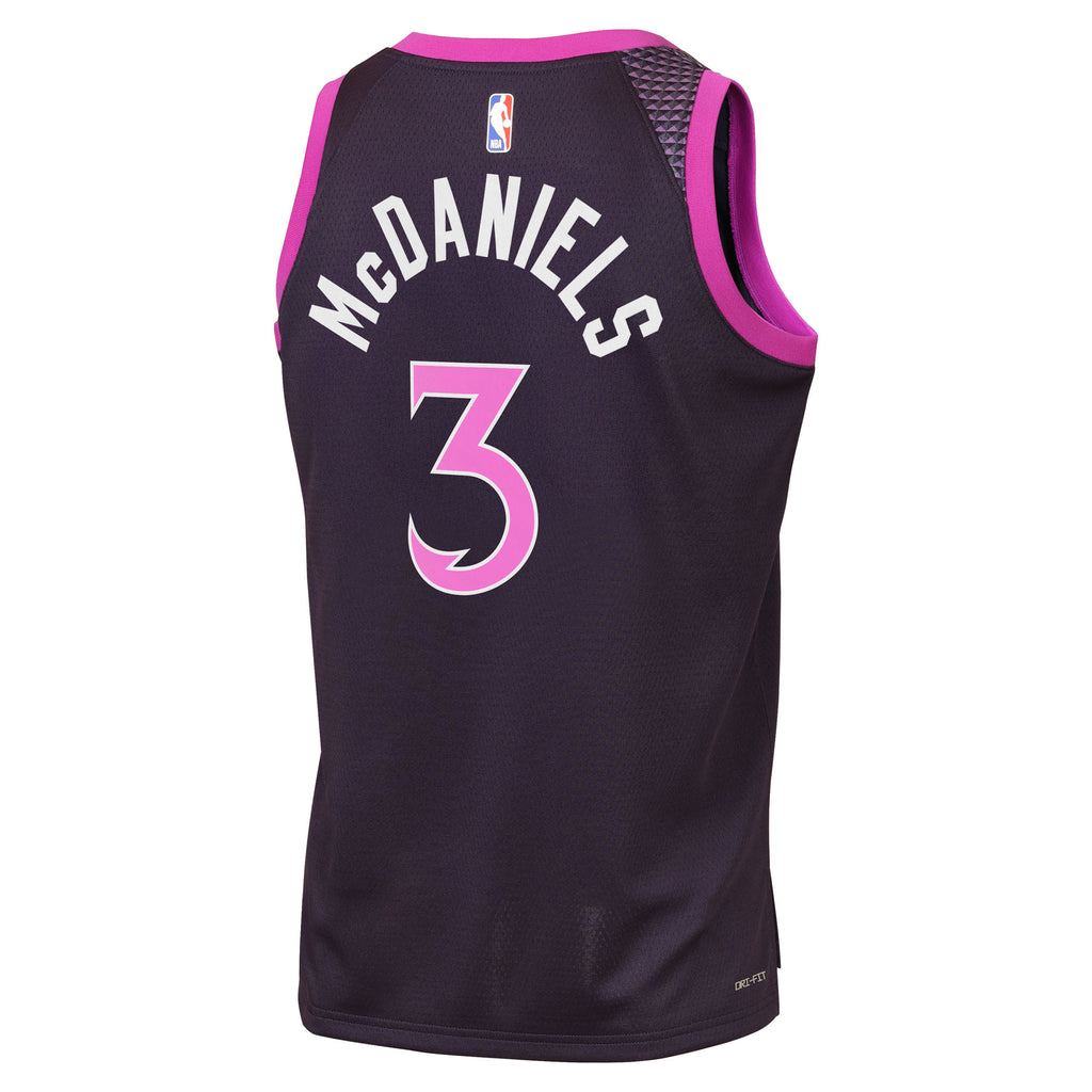 Jaden McDaniels Minnesota Timberwolves 2025/26 City Edition Swingman Jersey - Black - Youth