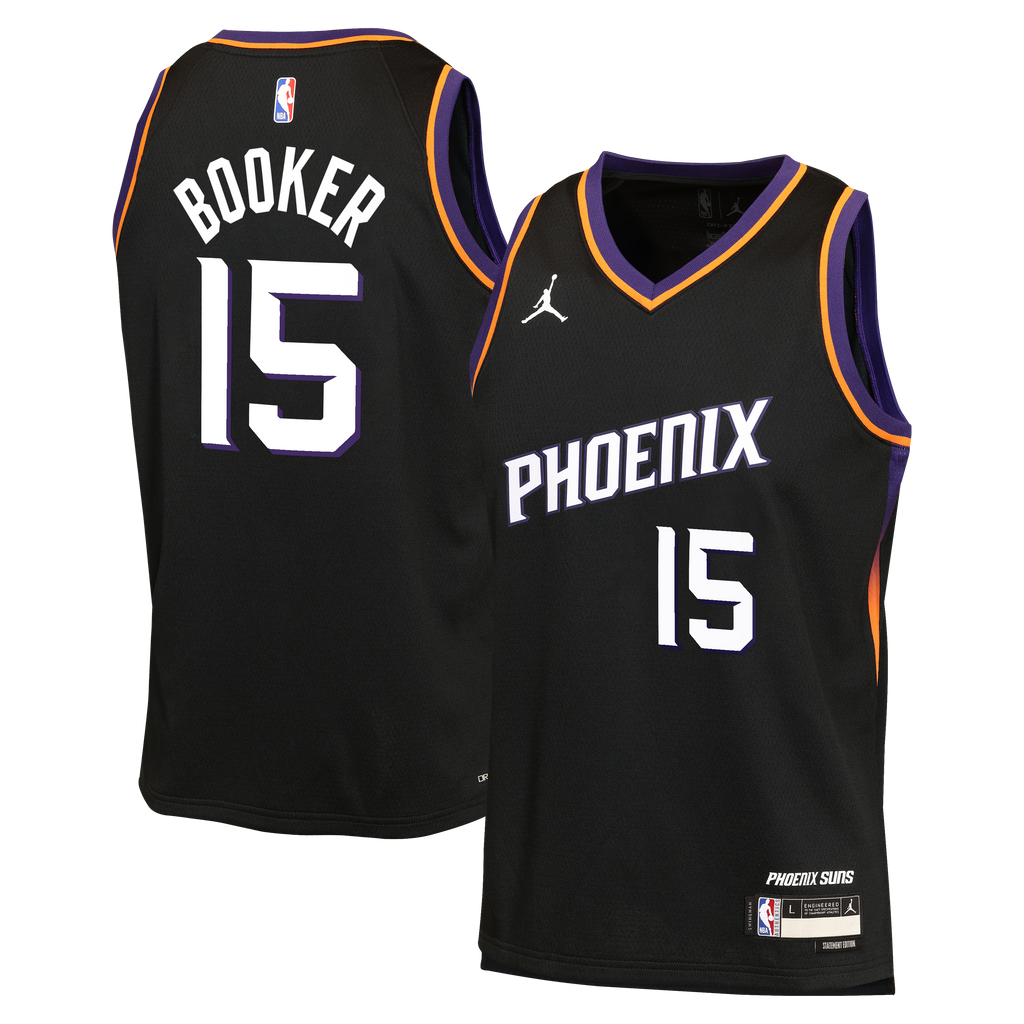 Devin Booker Phoenix Suns Statement Edition Jersey - Black - Youth