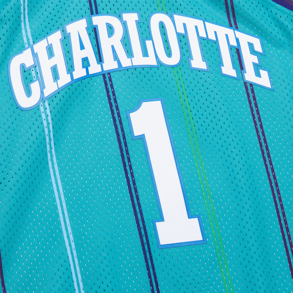 Baron Davis Charlotte Hornets 1999 Authentic Swingman Road Jersey - Teal