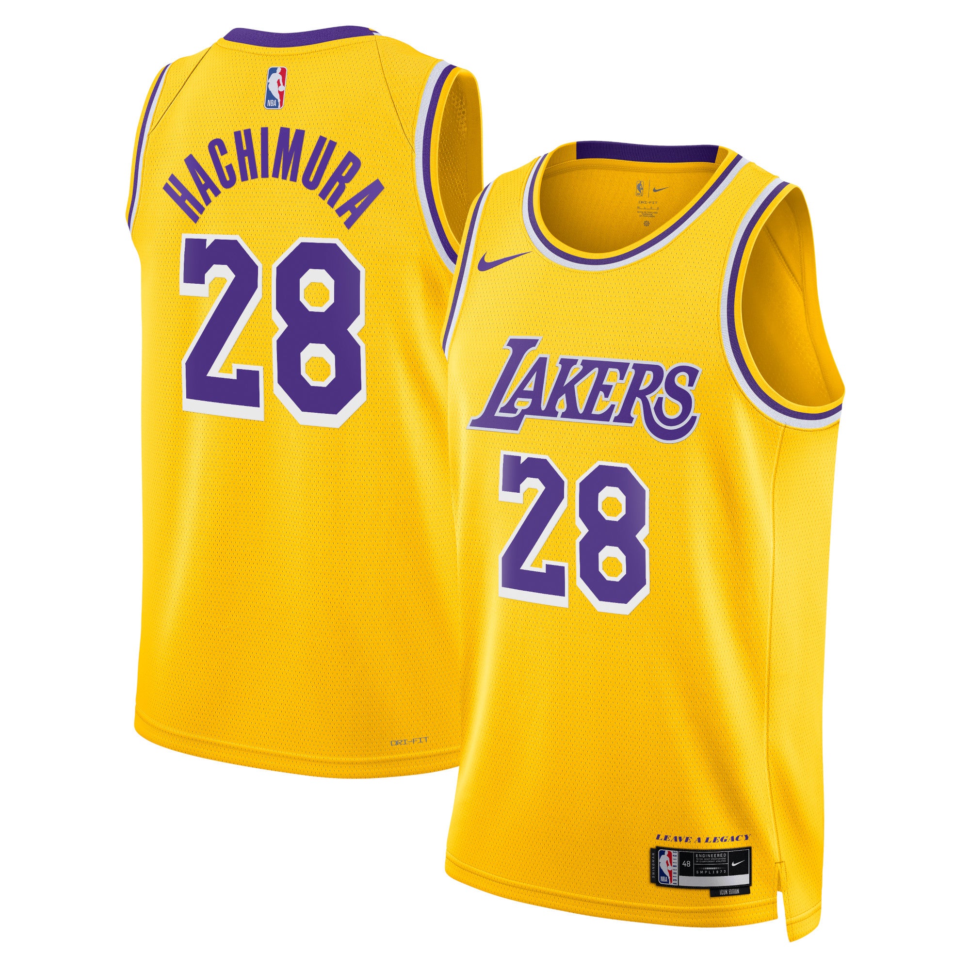 Rui Hachimura Los Angeles Lakers Icon Edition Swingman Jersey - Gold - Unisex