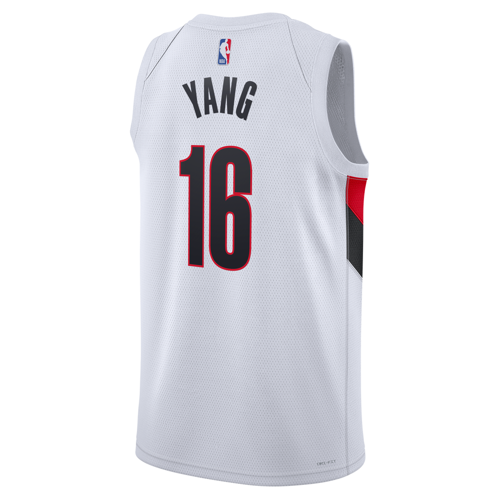 Yang Hansen Portland Trail Blazers Association Edition Replica Swingman Jersey - White - Unisex