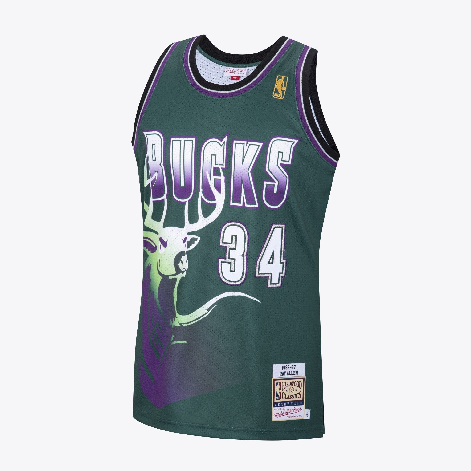 Ray Allen Milwaukee Bucks 1996 Hardwood Classics Alternate Swingman Jersey - Dark Green - Mens