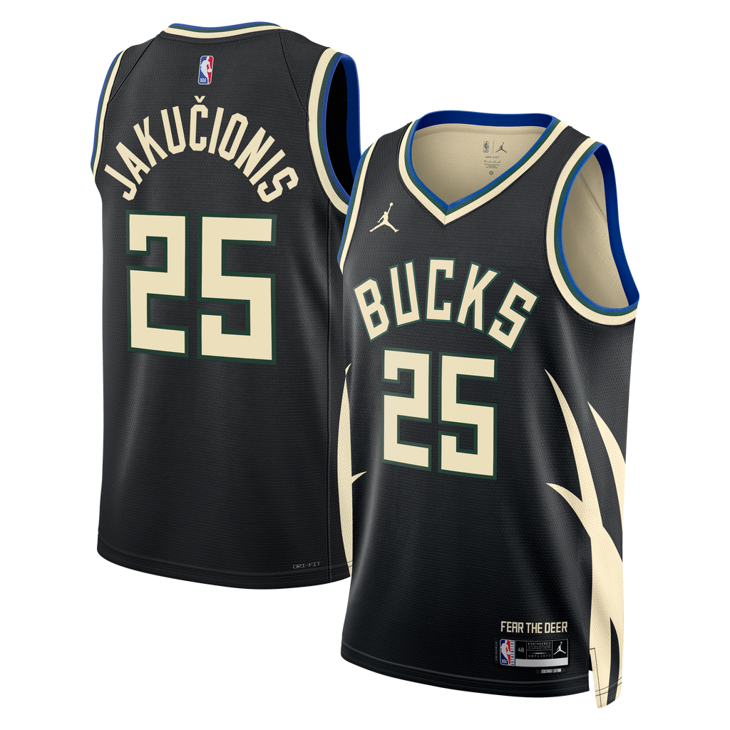 Kasparas Jakučionis Milwaukee Bucks Statement Edition Swingman Jersey - Hunter Green - Unisex