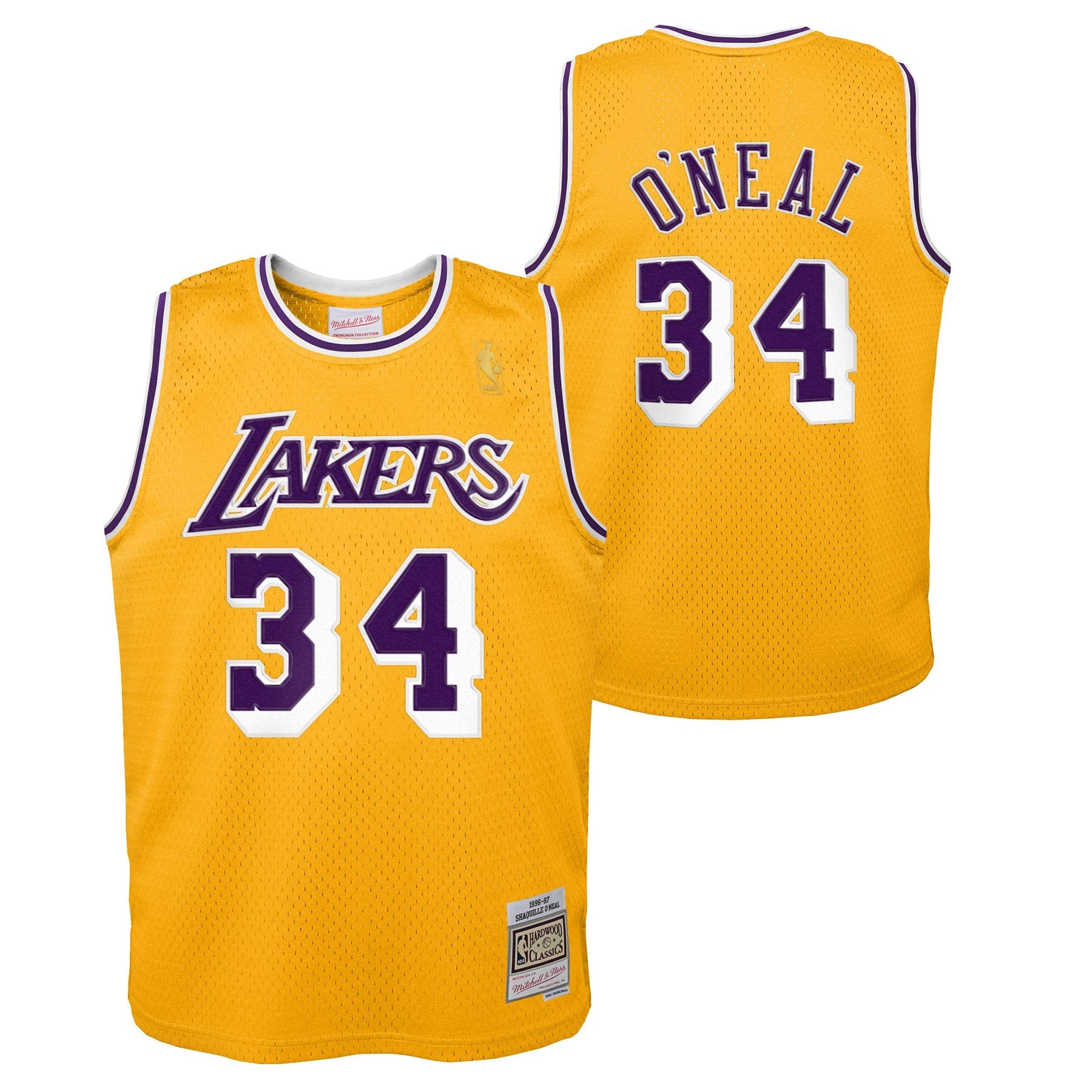 Shaquille O'Neal Los Angeles Lakers Hardwood Classics Road Jersey - Youth