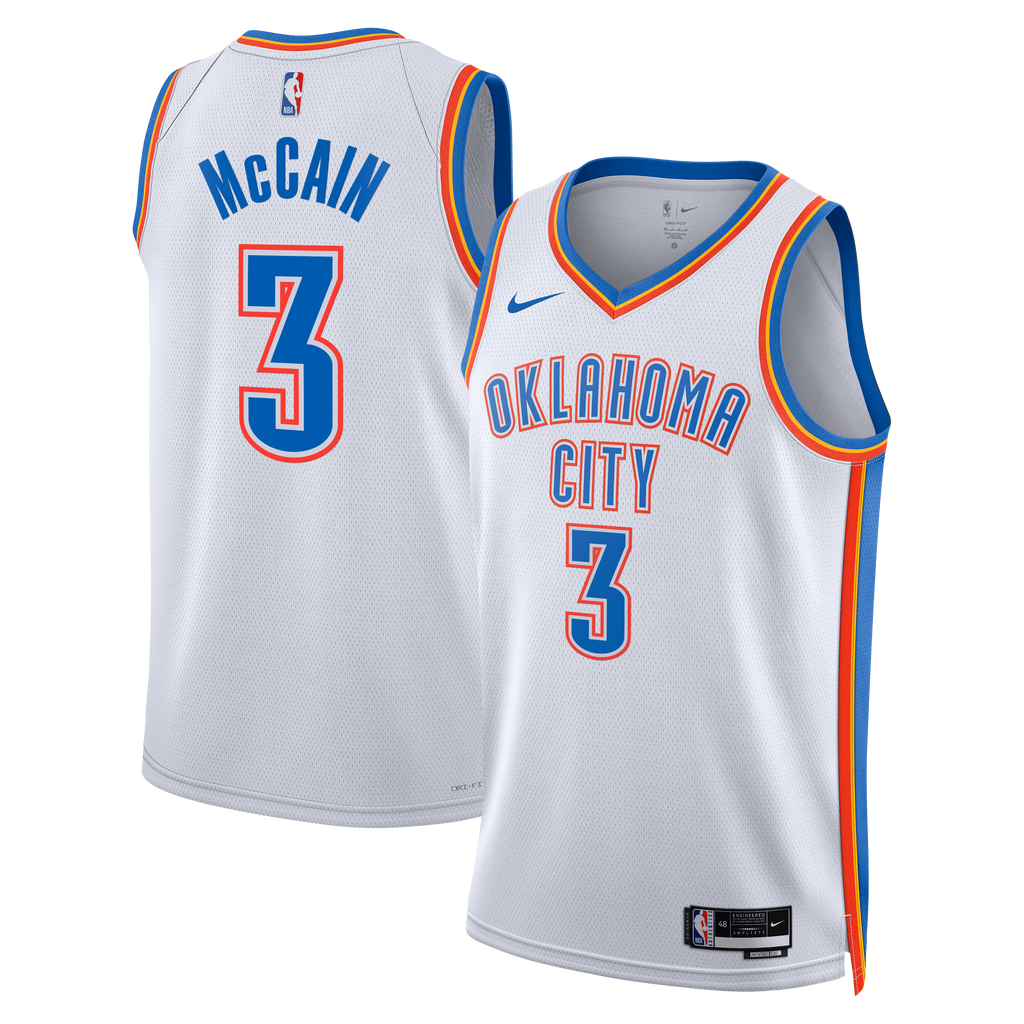 Jared McCain Oklahoma City Thunder Association Edition Swingman Jersey - White - Unisex