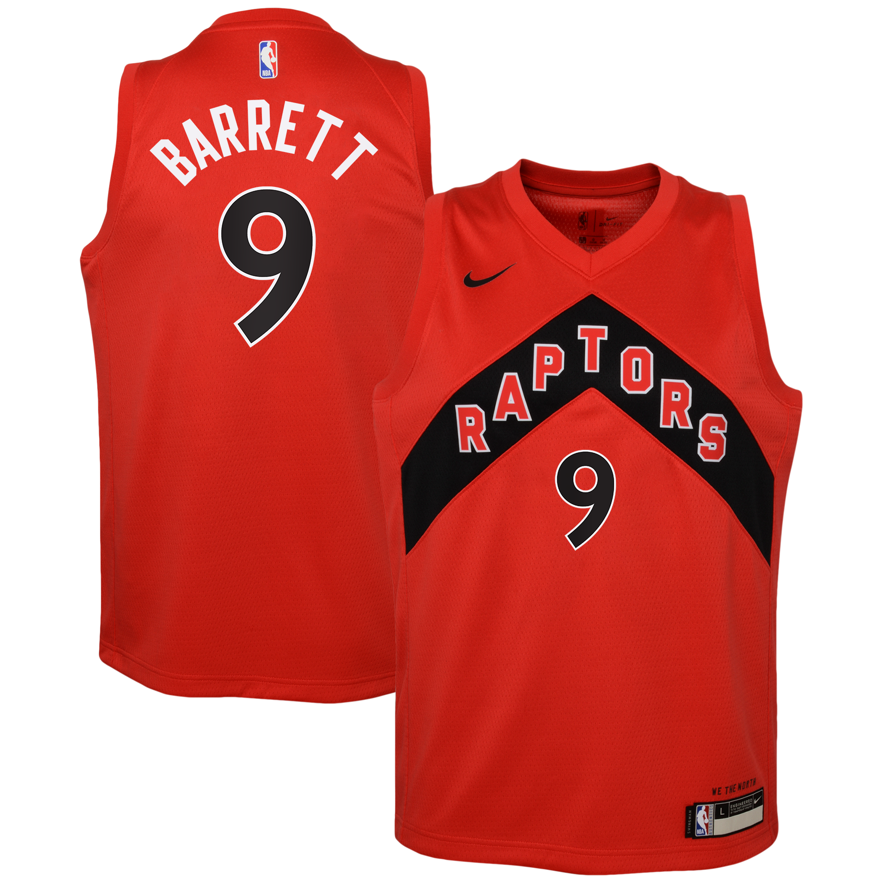 RJ Barrett Toronto Raptors Icon Edition Swingman Jersey - Red - Youth