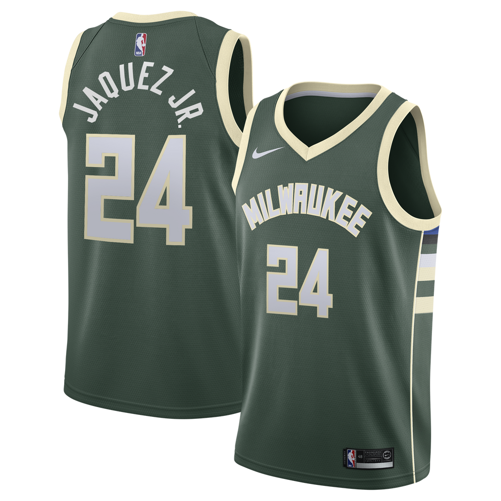 Jaime Jaquez Jr. Milwaukee Bucks Icon Edition Swingman Jersey - Hunter Green - Youth