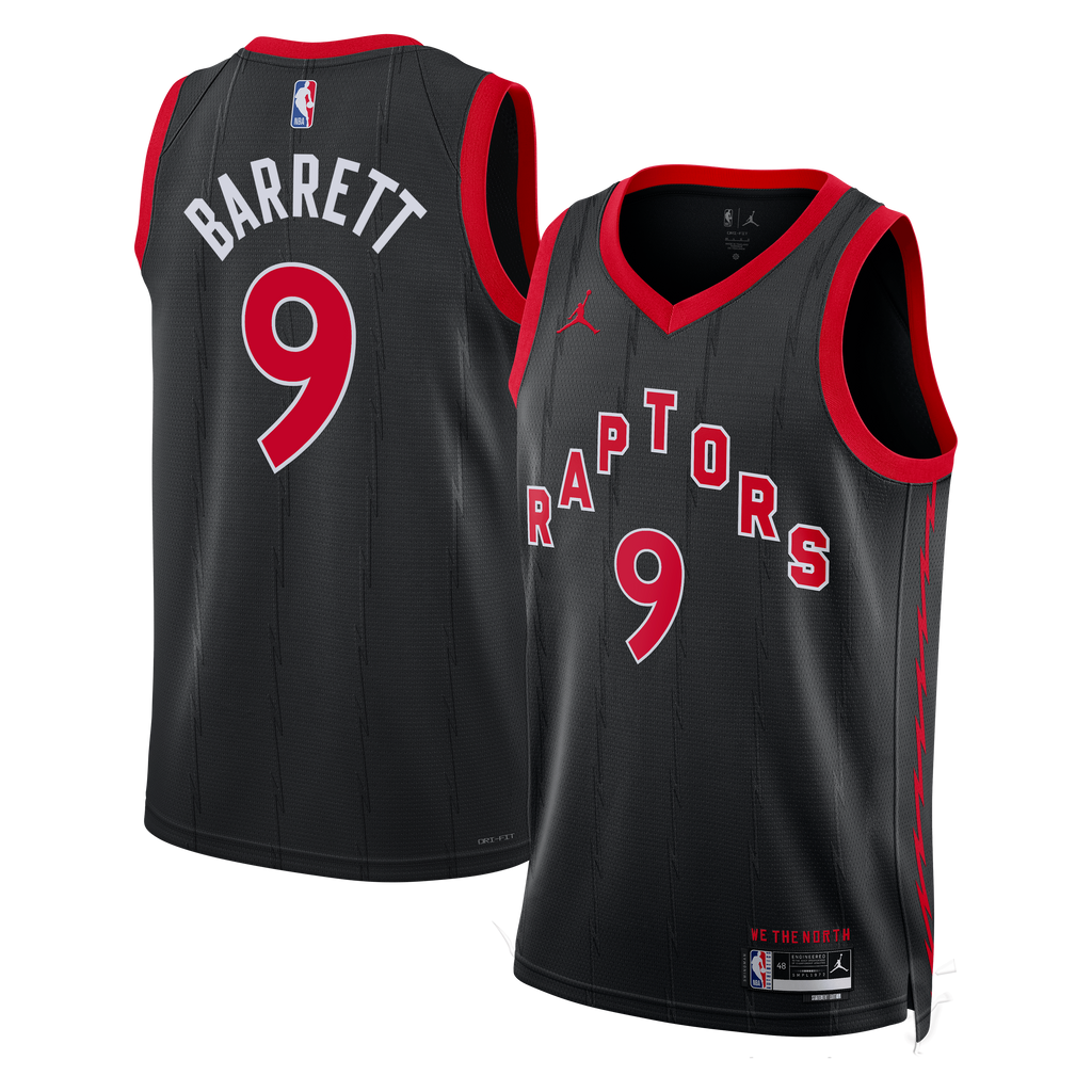 RJ Barrett Toronto Raptors Statement Edition Swingman Jersey - Black - Unisex