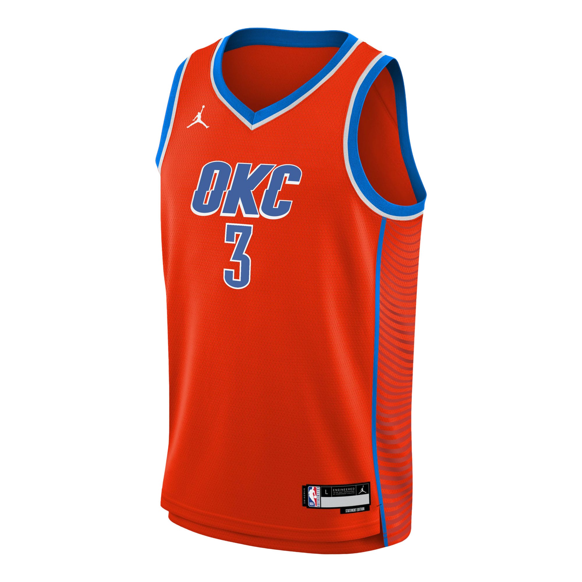 Jared McCain Oklahoma City Thunder Statement Edition Swingman Jersey - Orange - Youth