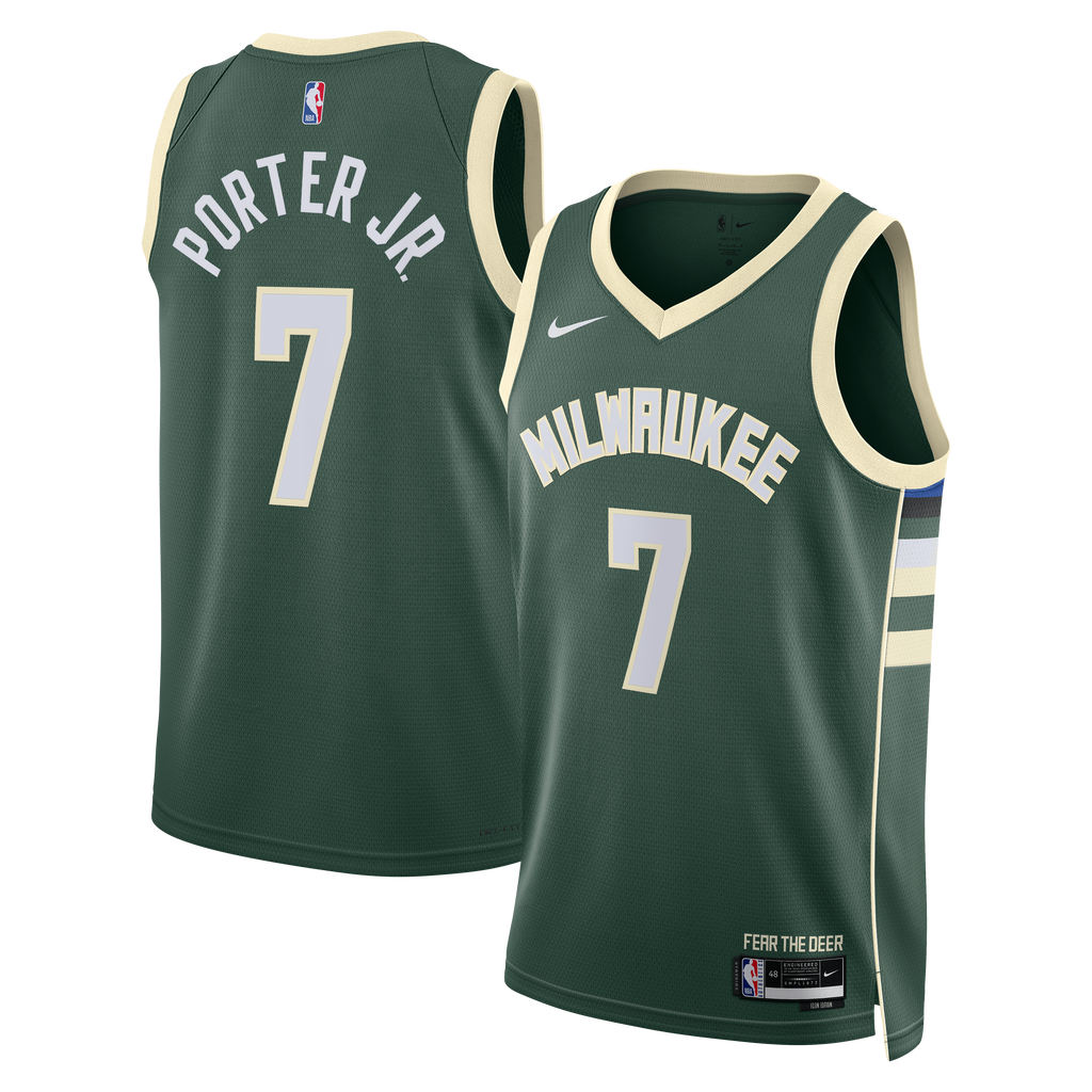 Kevin Porter Jr. Milwaukee Bucks Icon Edition Swingman Jersey - Hunter Green - Unisex