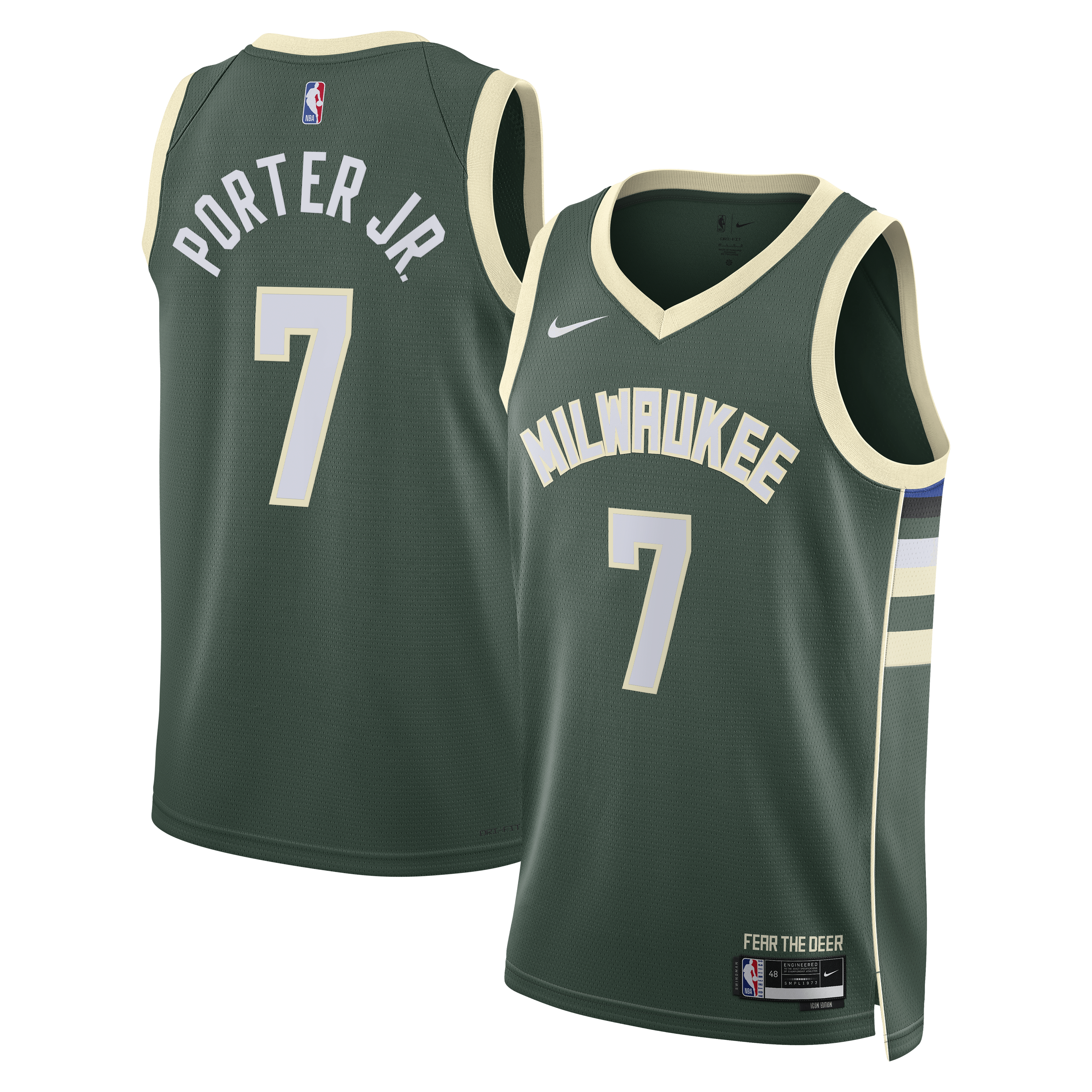 Kevin Porter Jr. Milwaukee Bucks Icon Edition Swingman Jersey - Hunter Green - Unisex