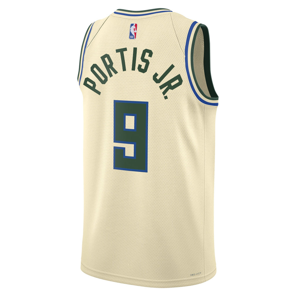 Bobby Portis Milwaukee Bucks 2025/26 City Edition Swingman Jersey - Cream - Unisex