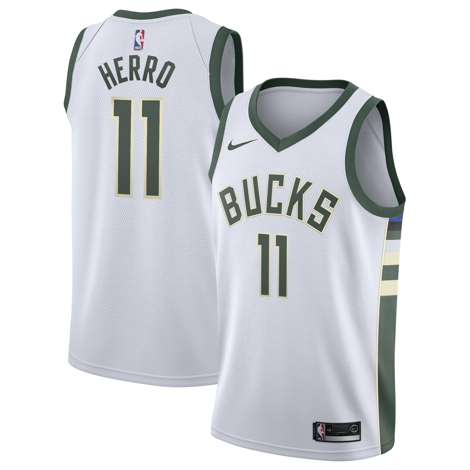 Tyler Herro Milwaukee Bucks Association Edition Swingman Jersey - White - Youth