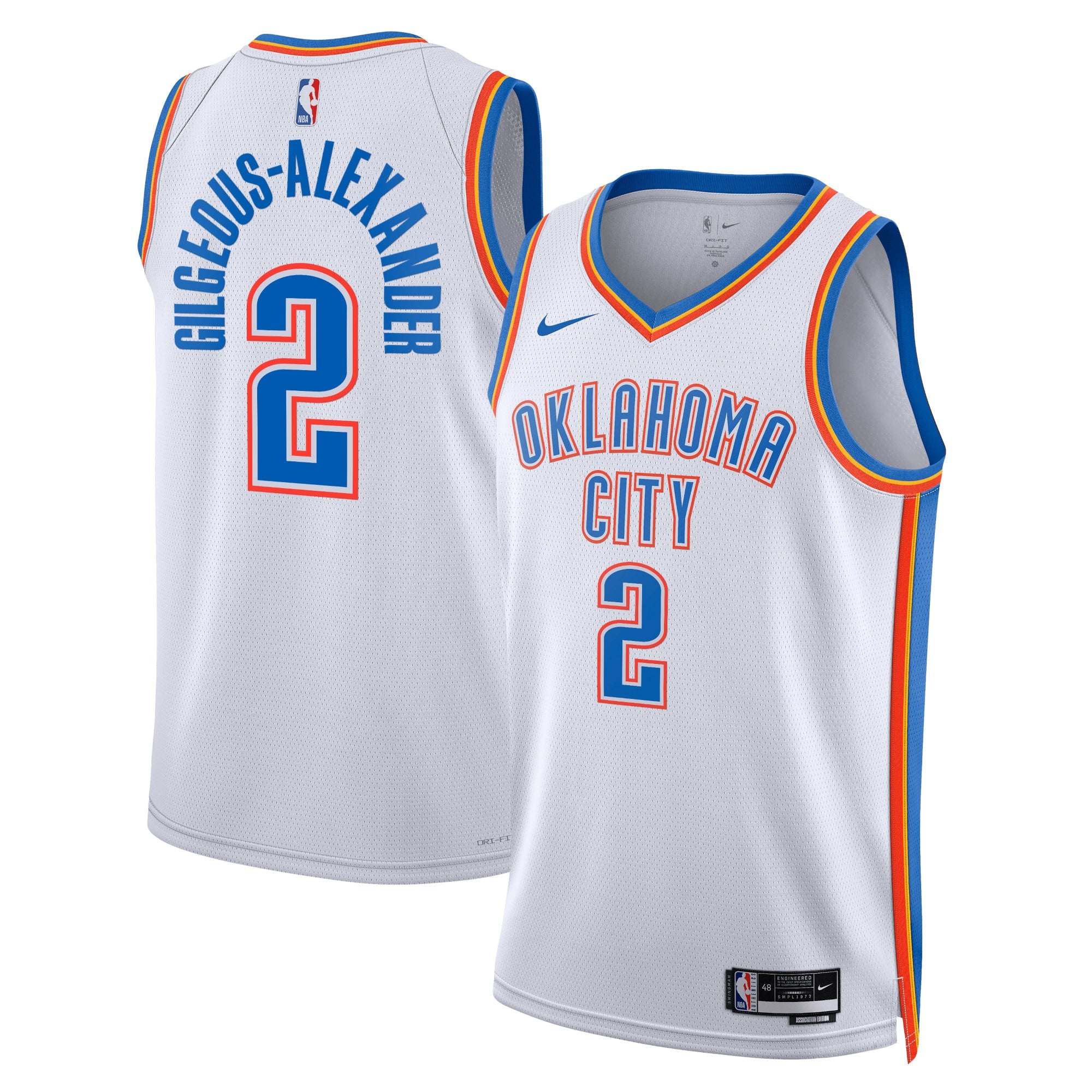 Shai Gilgeous-Alexander Oklahoma City Thunder Association Edition Swingman Jersey - White - Unisex