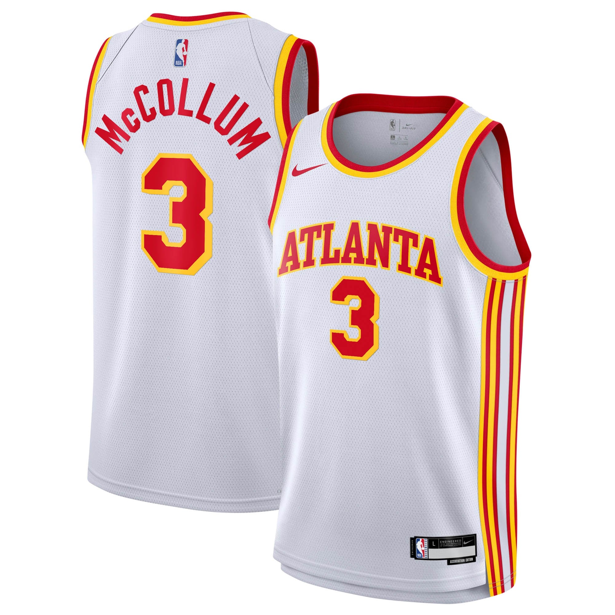 CJ McCollum Atlanta Hawks Association Edition Swingman Jersey - White - Youth