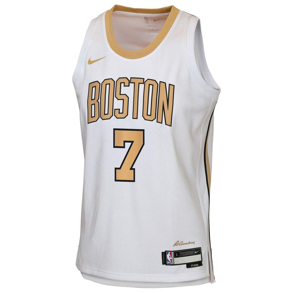 Jaylen Brown Boston Celtics 2025/26 City Edition Swingman Jersey - White - Youth