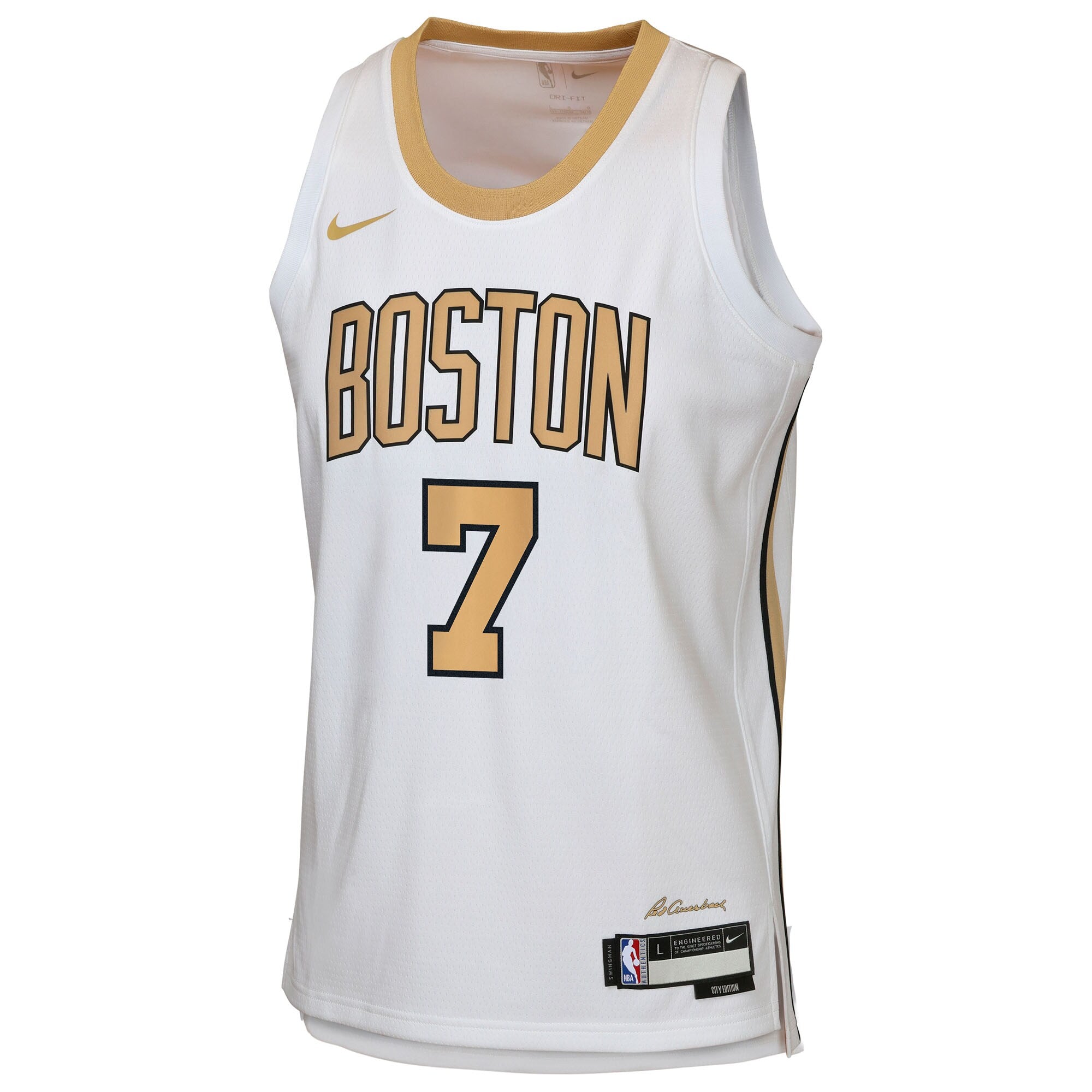 Jaylen Brown Boston Celtics 2025/26 City Edition Swingman Jersey - White - Youth
