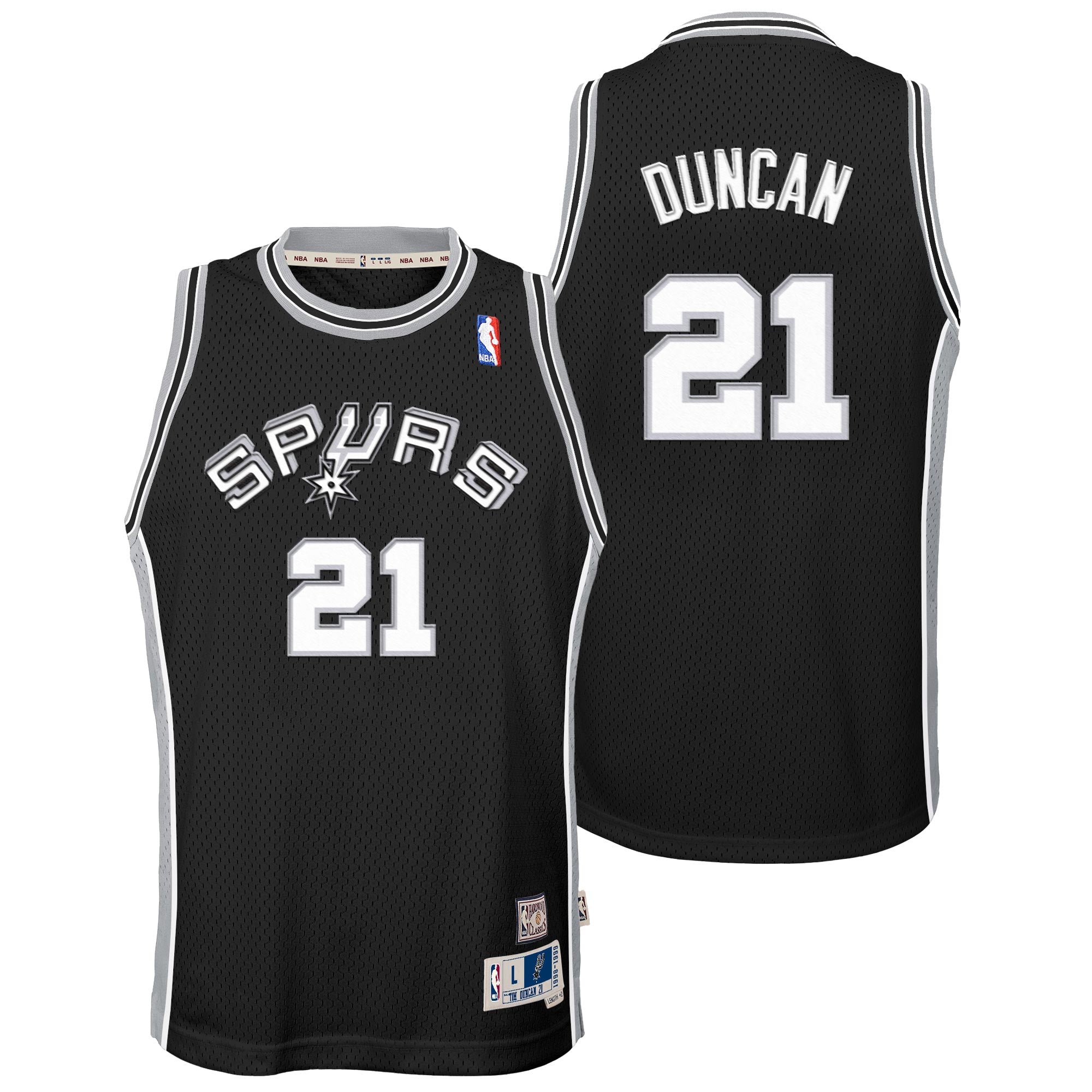 Tim Duncan San Antonio Spurs 1998-99 Hardwood Classics Swingman Road Jersey - Black - Youth