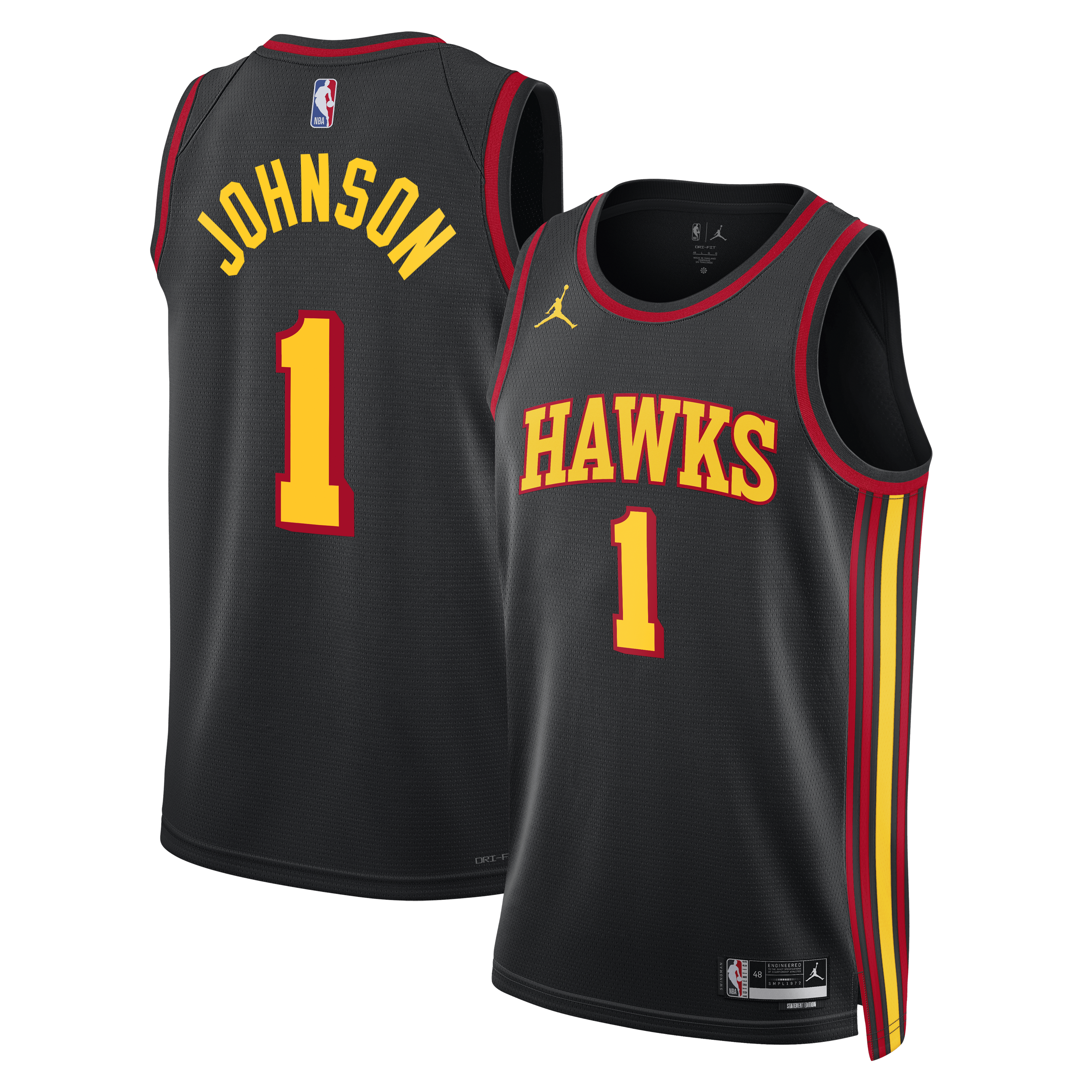 Jalen Johnson Atlanta Hawks Statement Edition Swingman Jersey - Black - Unisex