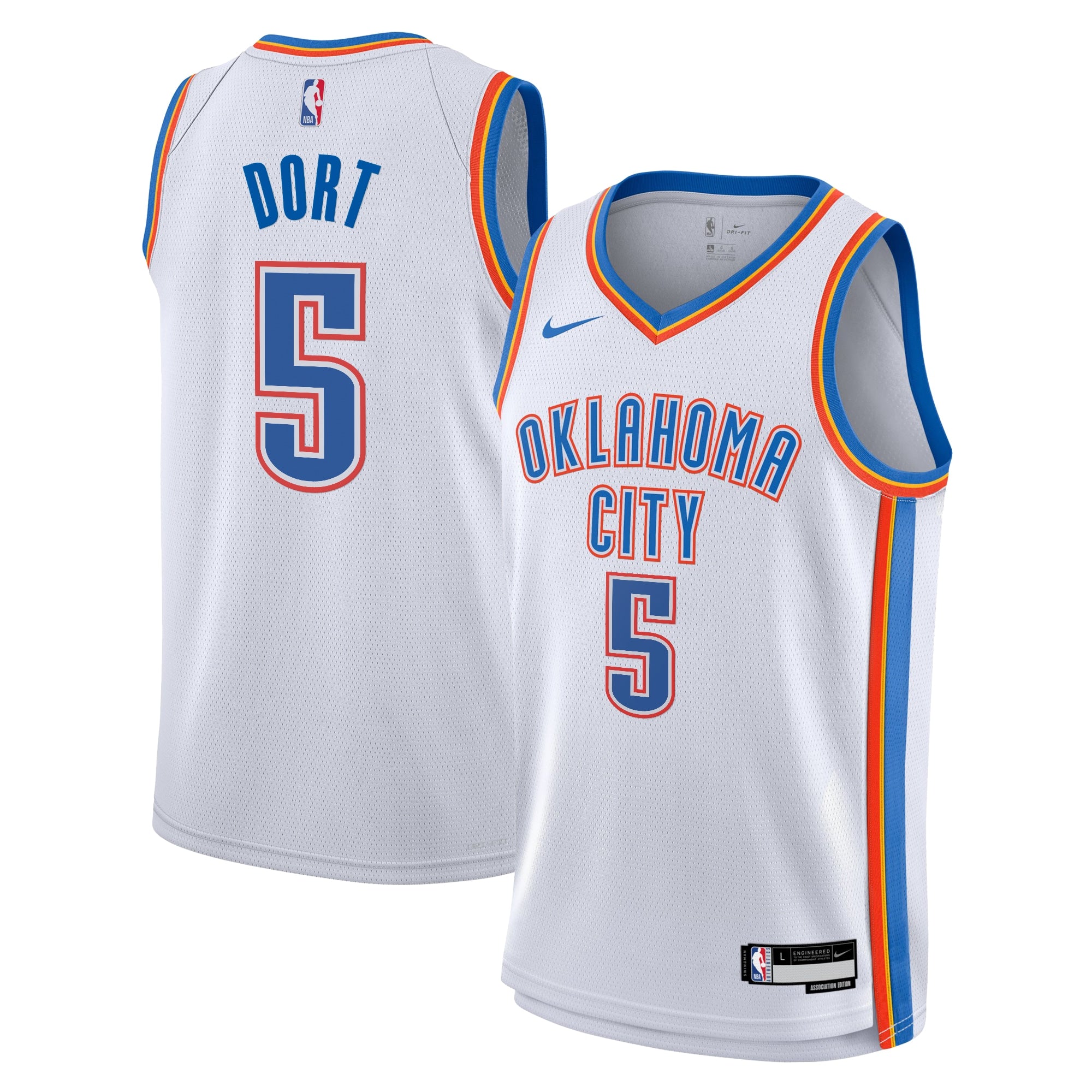 Luguentz Dort Oklahoma City Thunder Association Edition Swingman Jersey - White - Youth