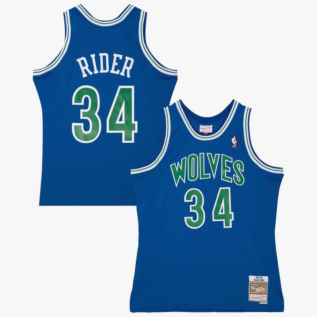 Isaiah Rider Jr Minnesota Timberwolves 1993 Dark Authentic Jersey - Midnight Blue