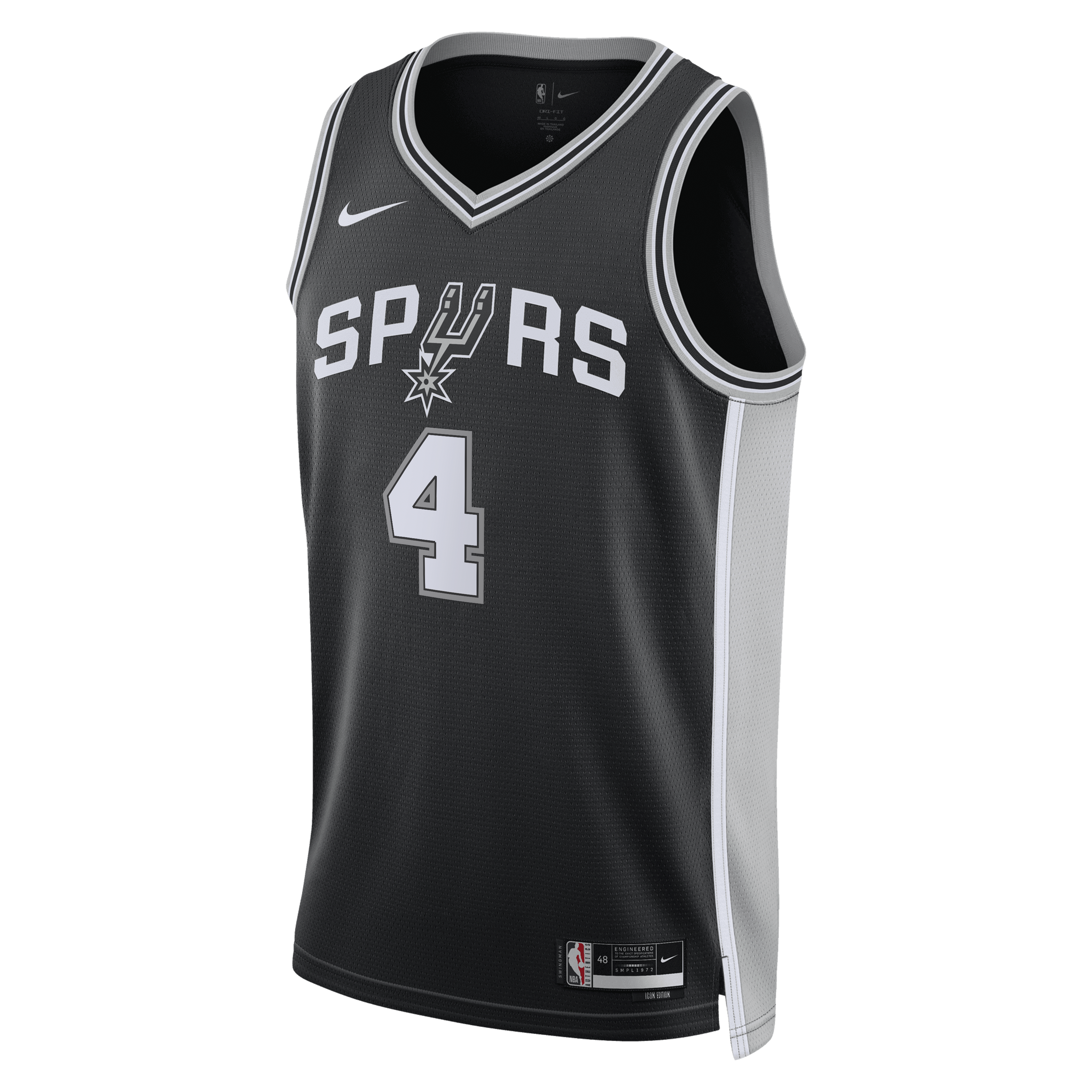 De'Aaron Fox San Antonio Spurs Icon Edition Swingman Jersey - Black - Unisex