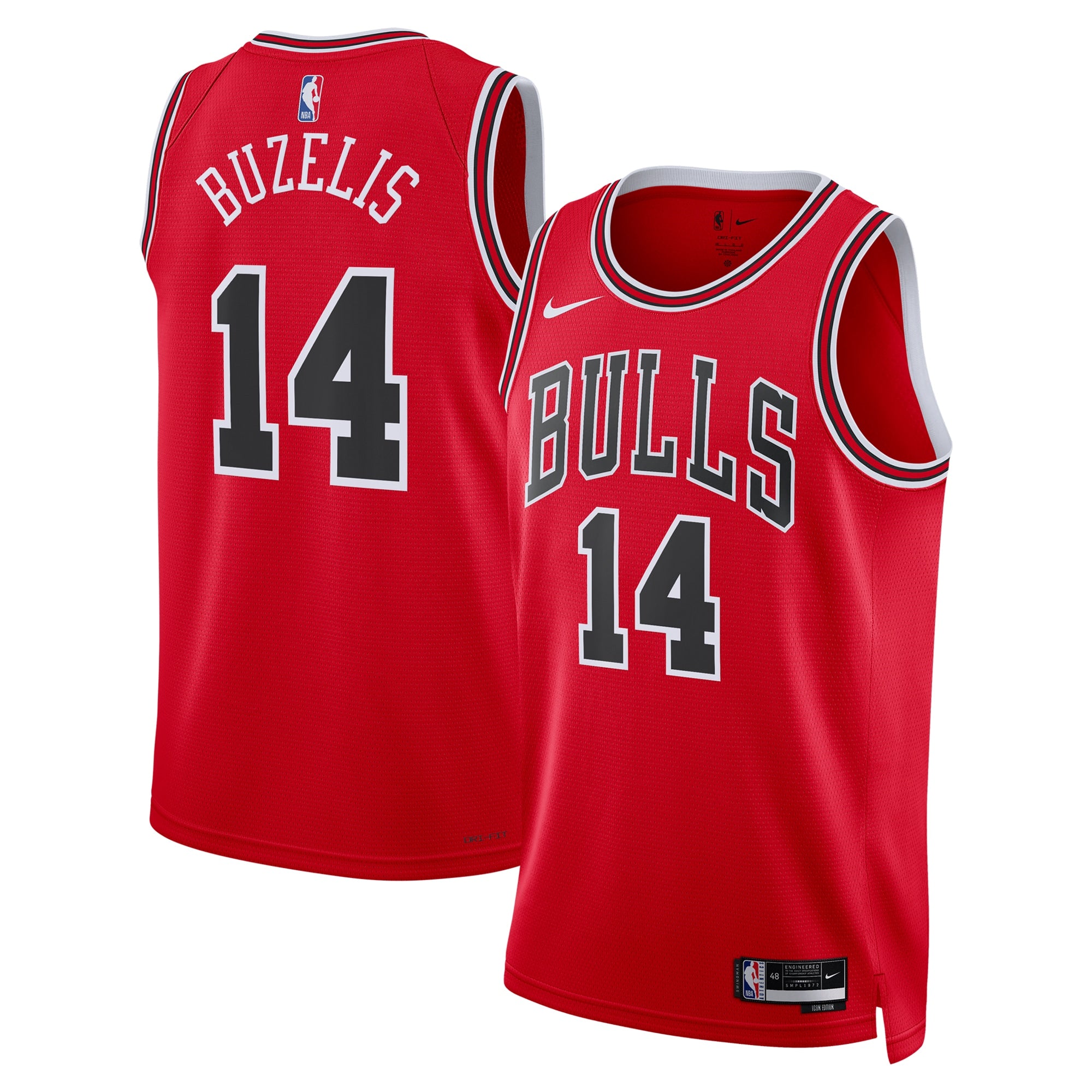 Matas Buzelis Chicago Bulls Swingman Icon Jersey - Red - Unisex