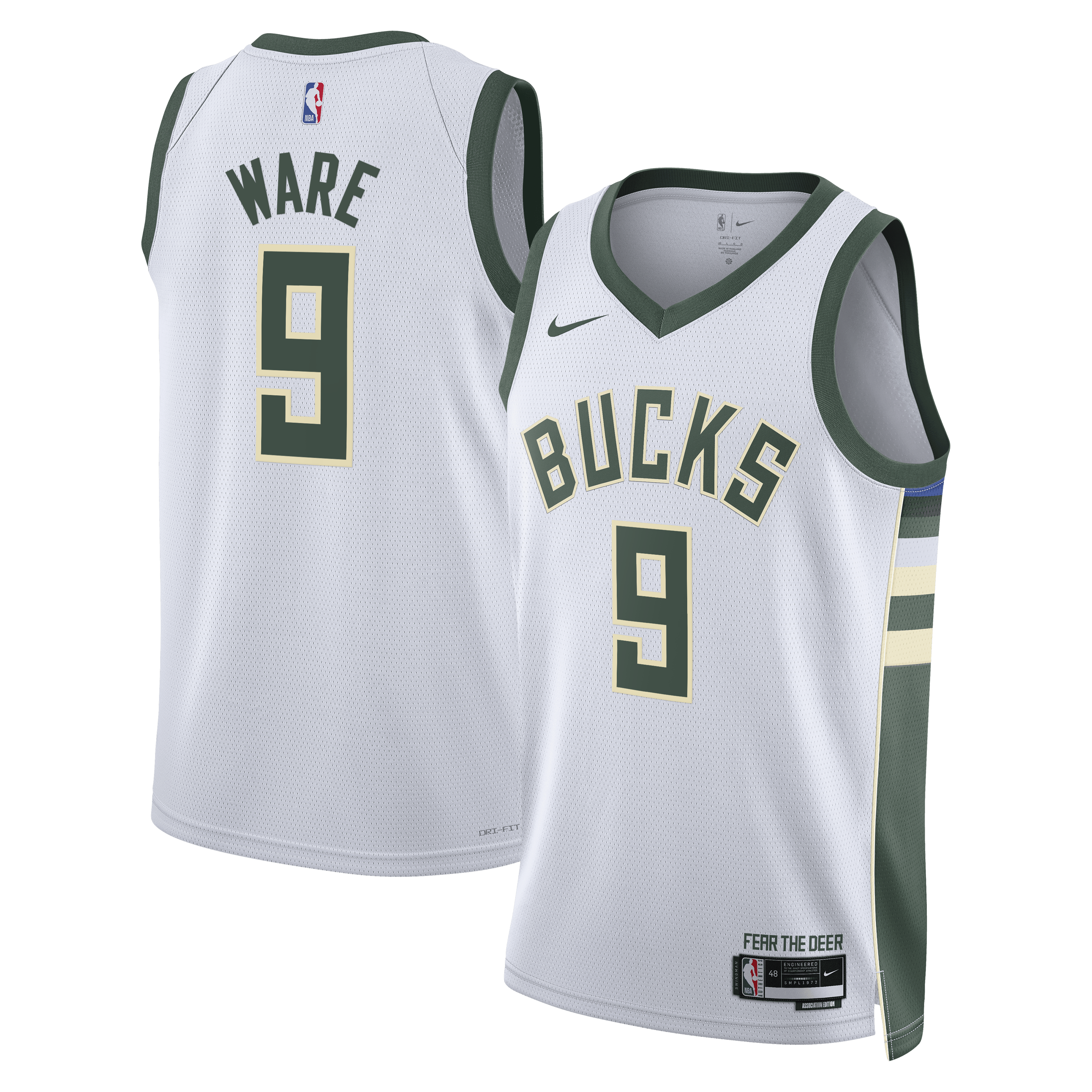 Kel'el Ware Milwaukee Bucks Association Edition Swingman Jersey - White - Unisex