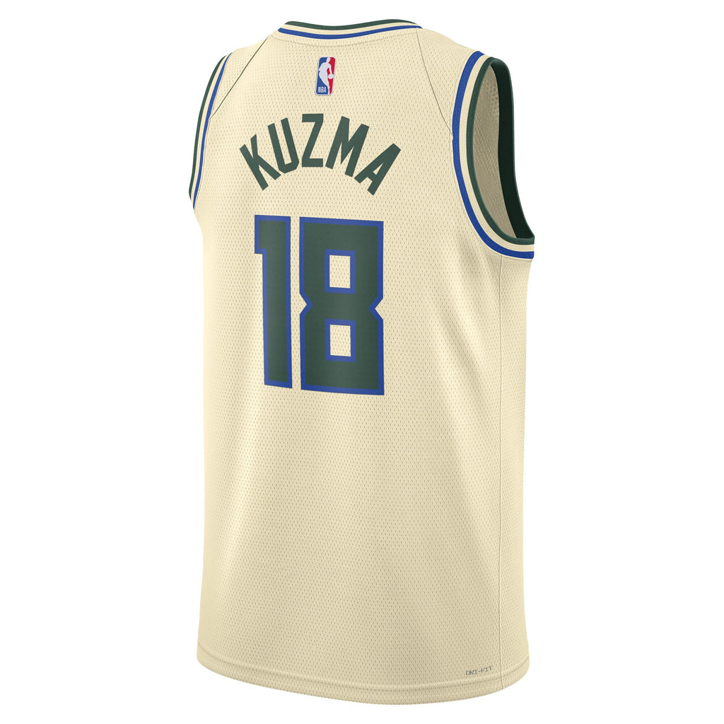 Kyle Kuzma Milwaukee Bucks 2025/26 City Edition Swingman Jersey - Cream - Unisex