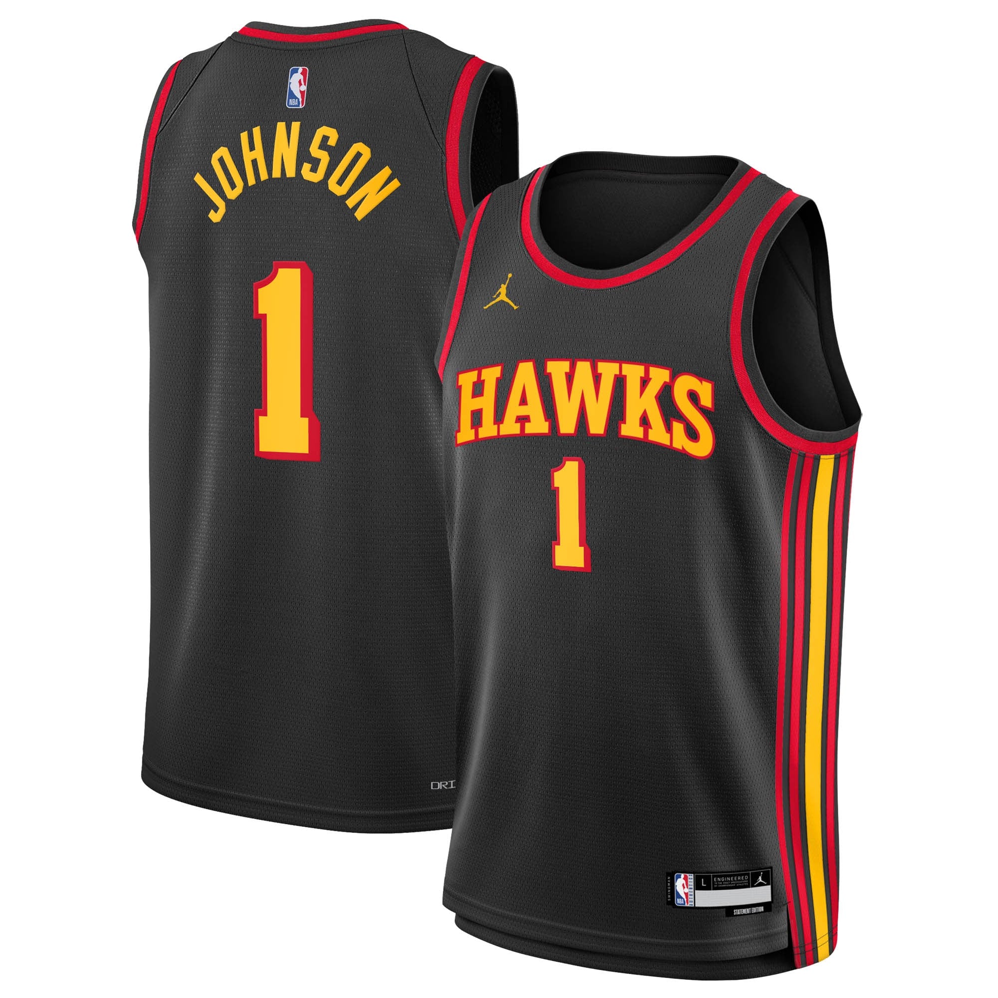 Jalen Johnson Atlanta Hawks Statement Edition Swingman Jersey - Black - Youth