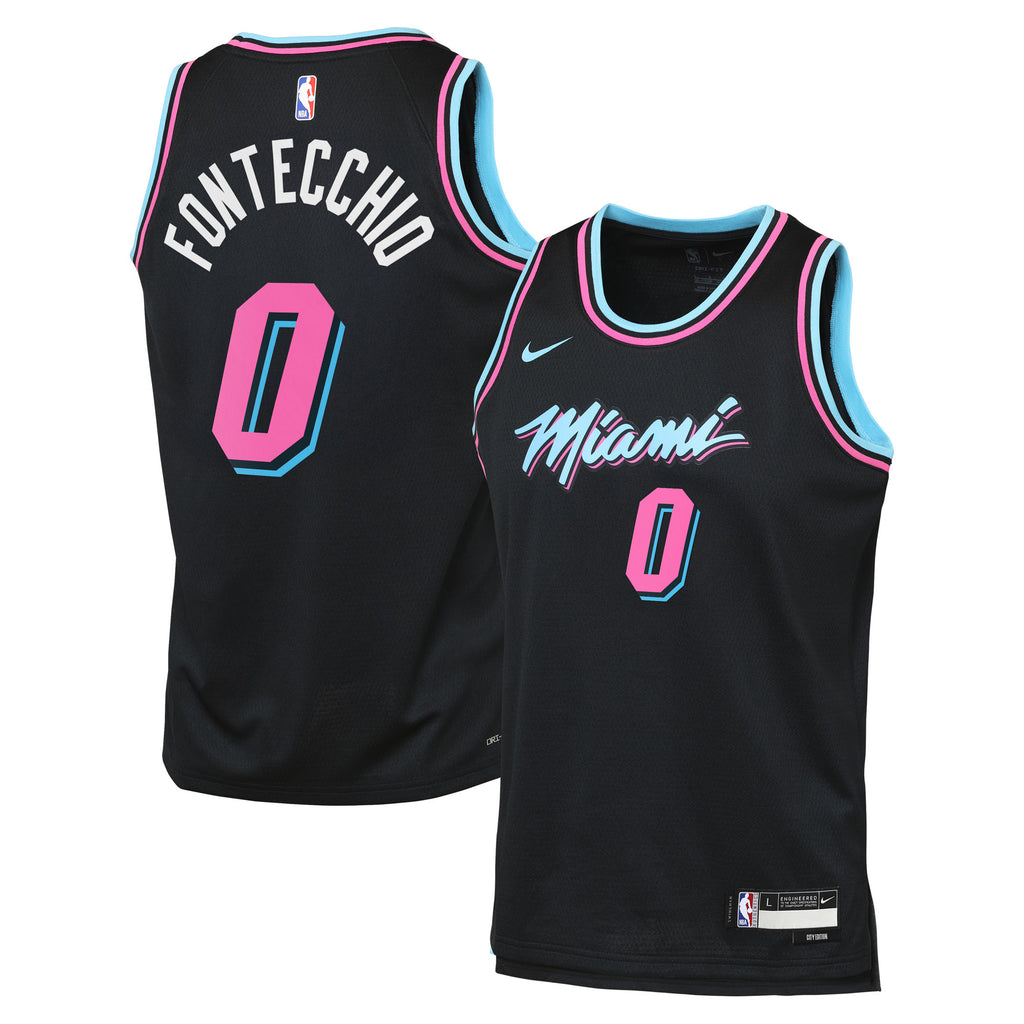 Simone Fontecchio Miami Heat 2025/26 City Edition Swingman Jersey - Black - Youth