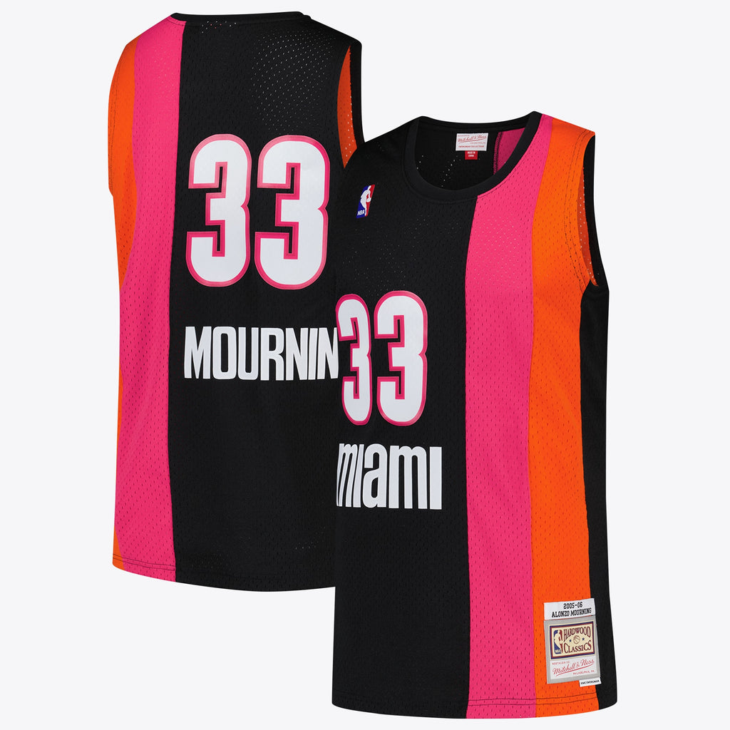 Alonzo Mourning Miami Heat Hardwood Classics Road Jersey - Mens