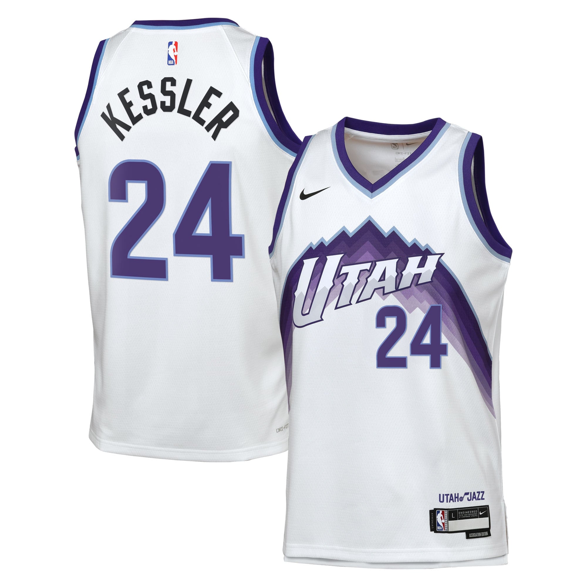 Walker Kessler Utah Jazz Association Edition Replica Swingman Jersey - White - Youth