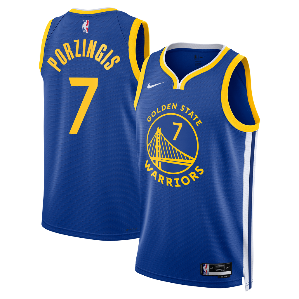 Kristaps Porziņģis Golden State Warriors Icon Edition Swingman Jersey - Royal - Unisex