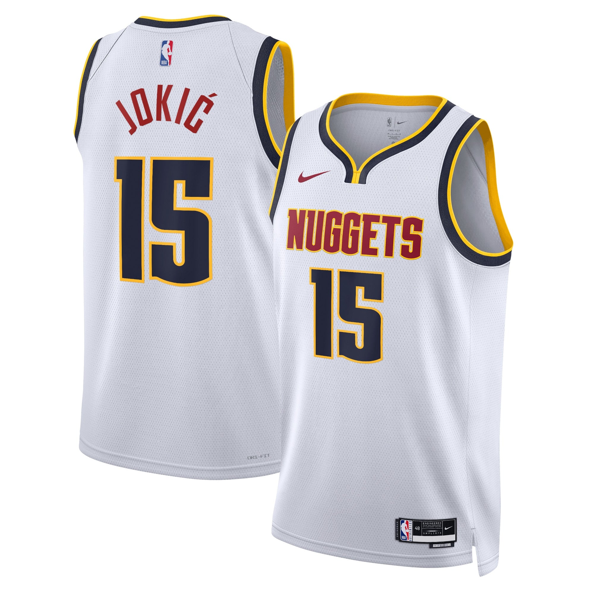 Nikola Jokić Denver Nuggets Association Edition Swingman Jersey - White - Unisex
