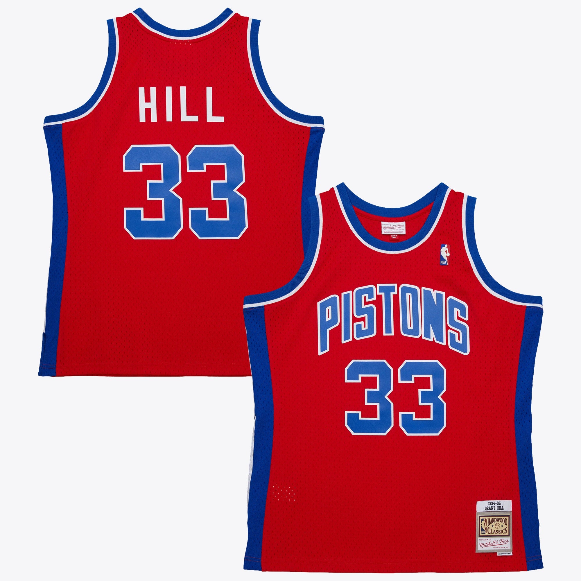 Grant Hill Detroit Pistons 1994 Dark Authentic Jersey - Red
