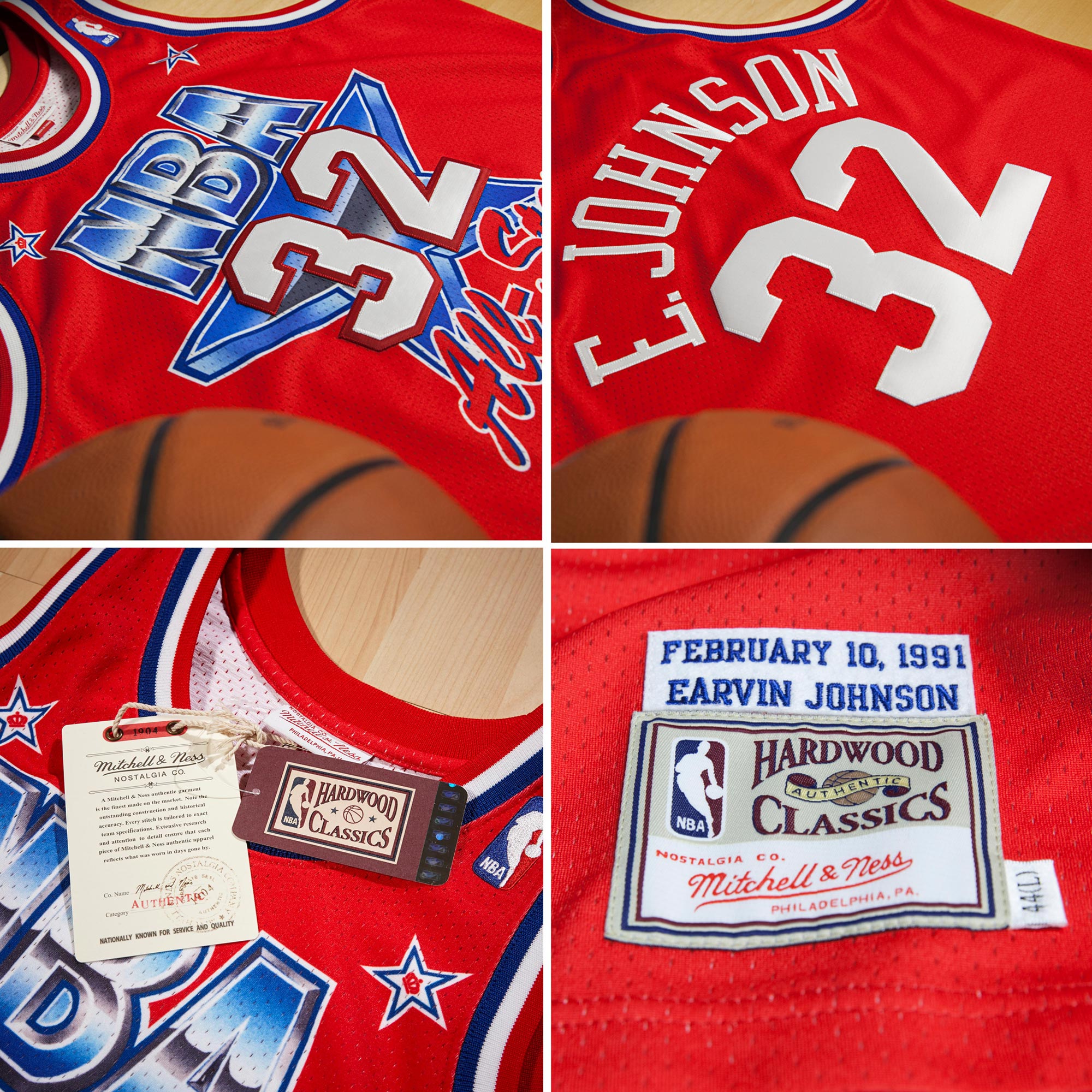 Magic Johnson Los Angeles Lakers 1991 All-Star West Authentic Jersey - Scarlett - Mens