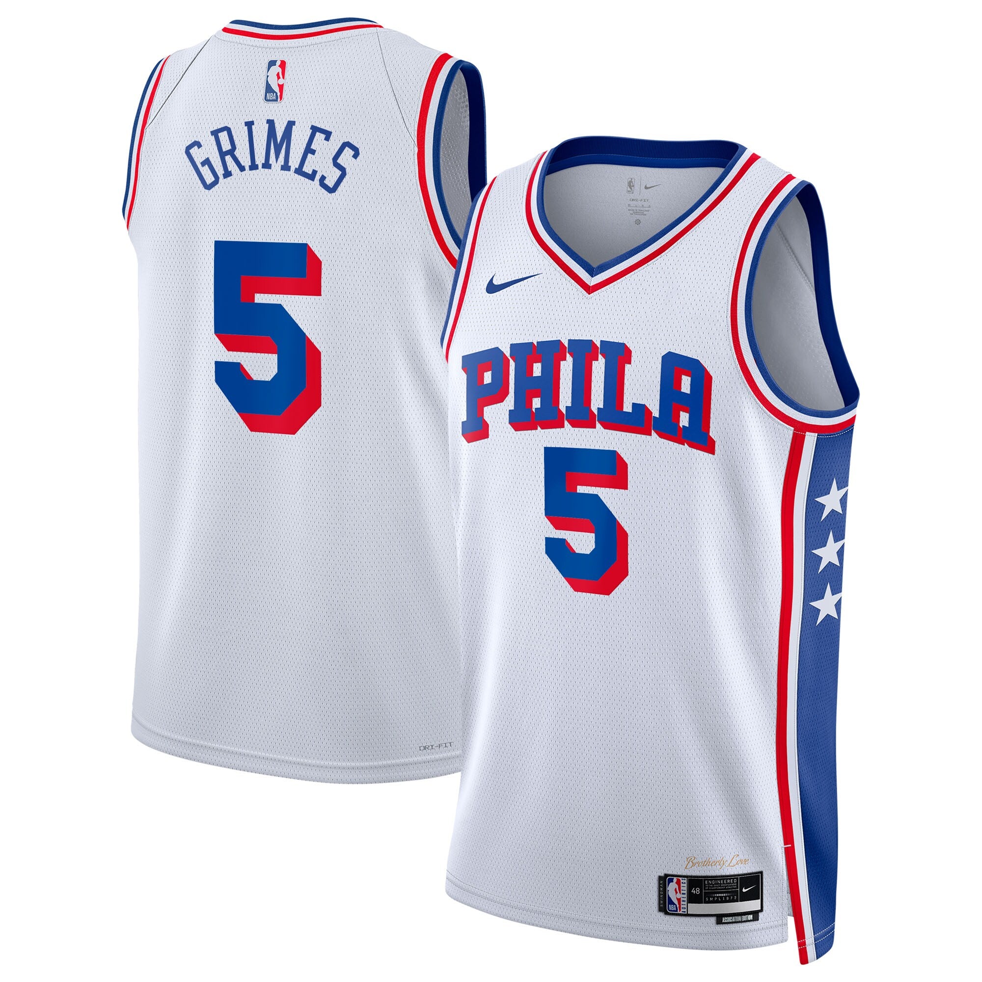 Quentin Grimes Philadelphia 76ers Association Edition Swingman Jersey - White - Unisex