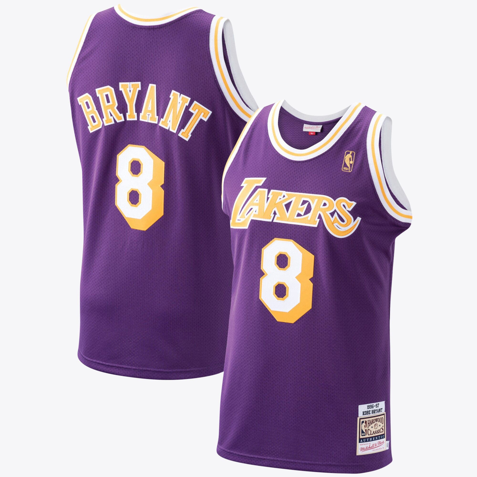 Kobe Bryant Hardwood Classic Los Angeles Lakers 1996-97 Authentic Jersey - Purple - Mens