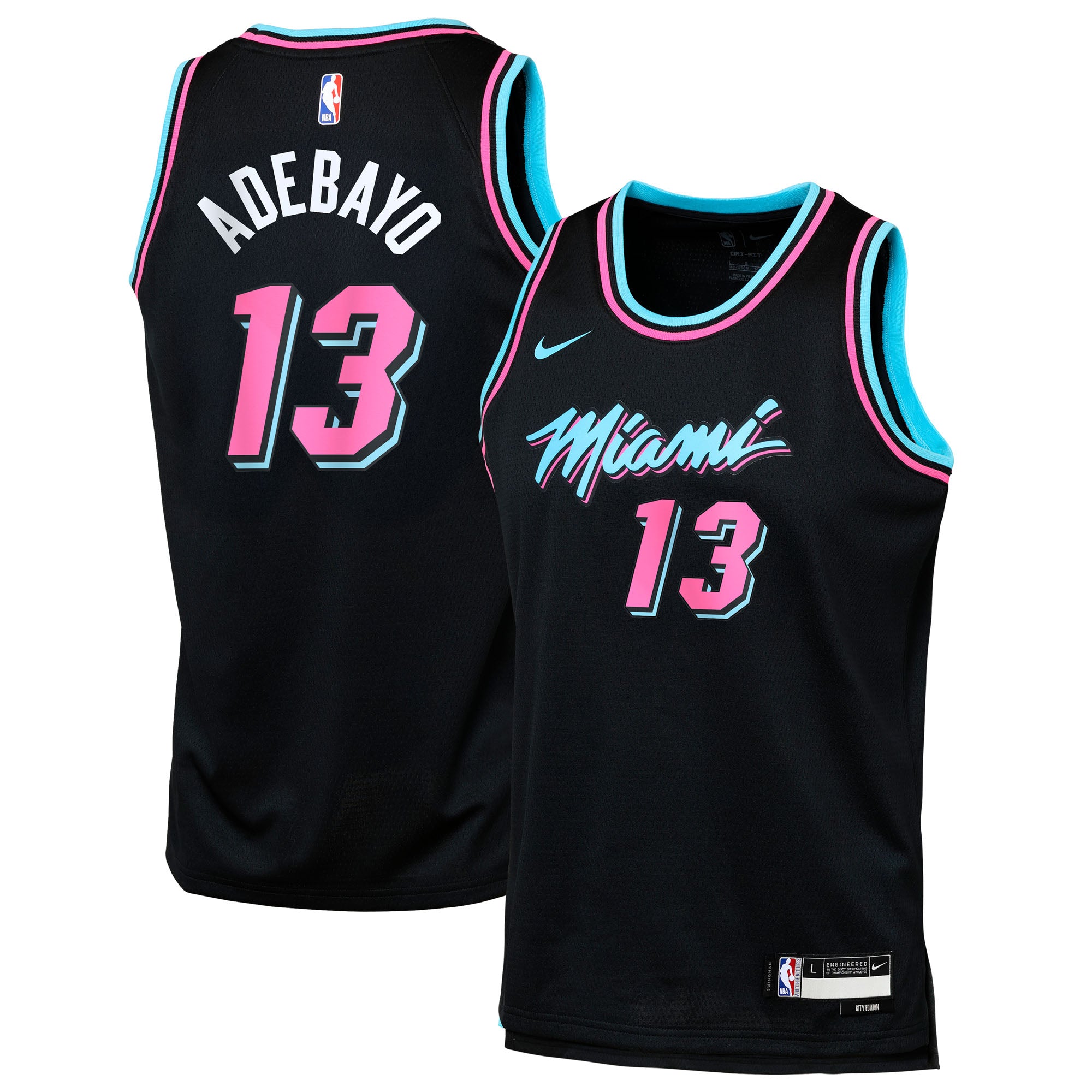 Bam Adebayo Miami Heat 2025/26 City Edition Swingman Jersey - Black - Youth