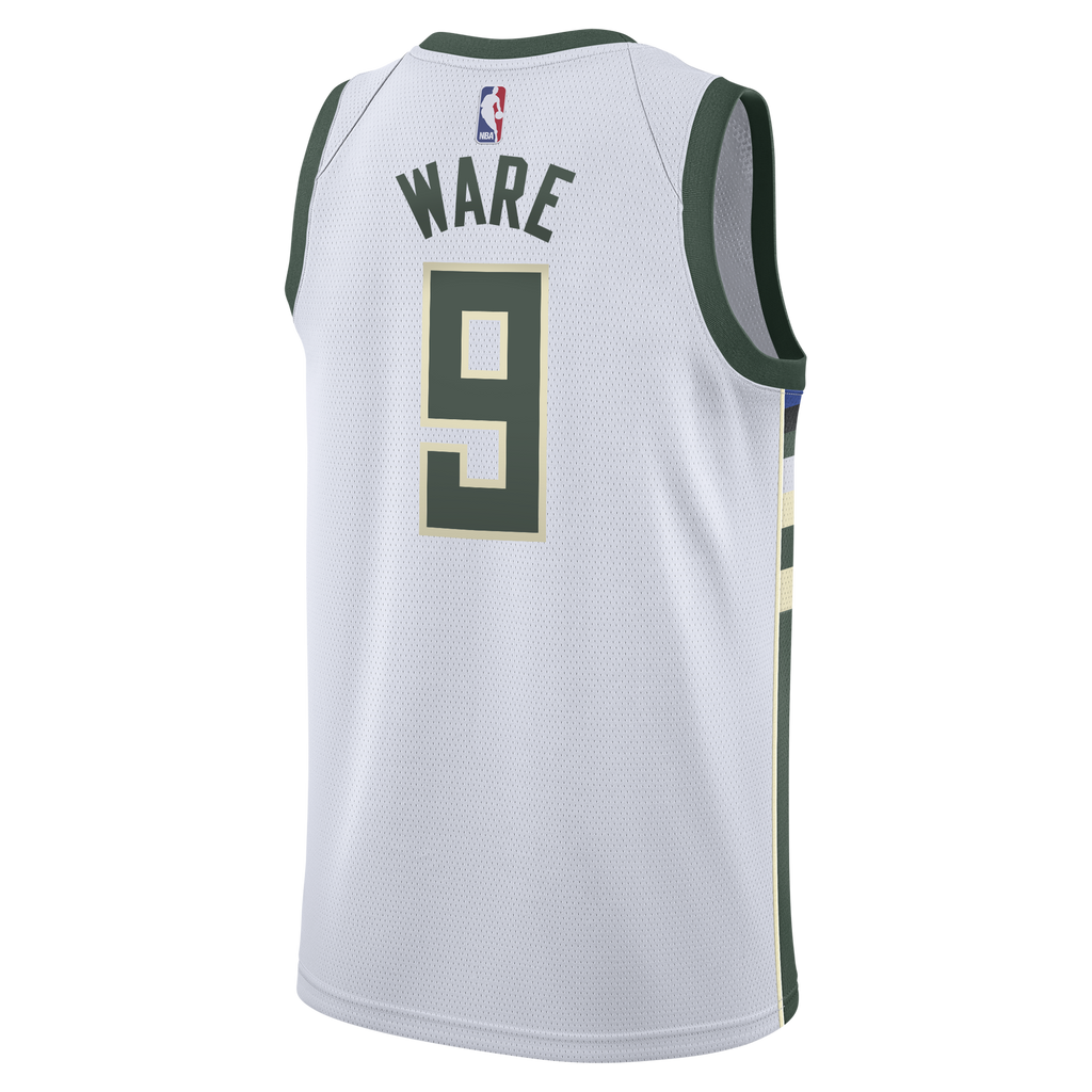 Kel'el Ware Milwaukee Bucks Association Edition Swingman Jersey - White - Youth