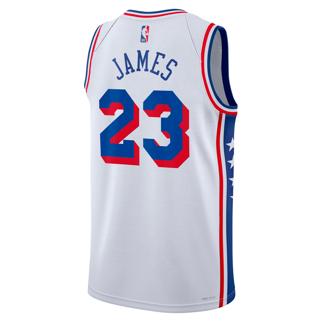 LeBron James Philadelphia 76ers Association Edition Swingman Jersey - White - Unisex